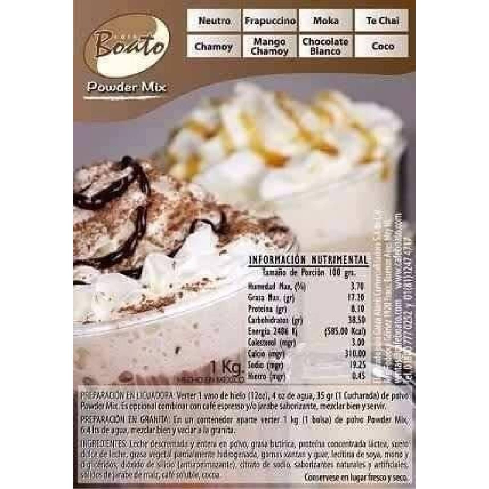 Frappe Chocolate Blanco 1 Kg Base Polvo Cafeboato 