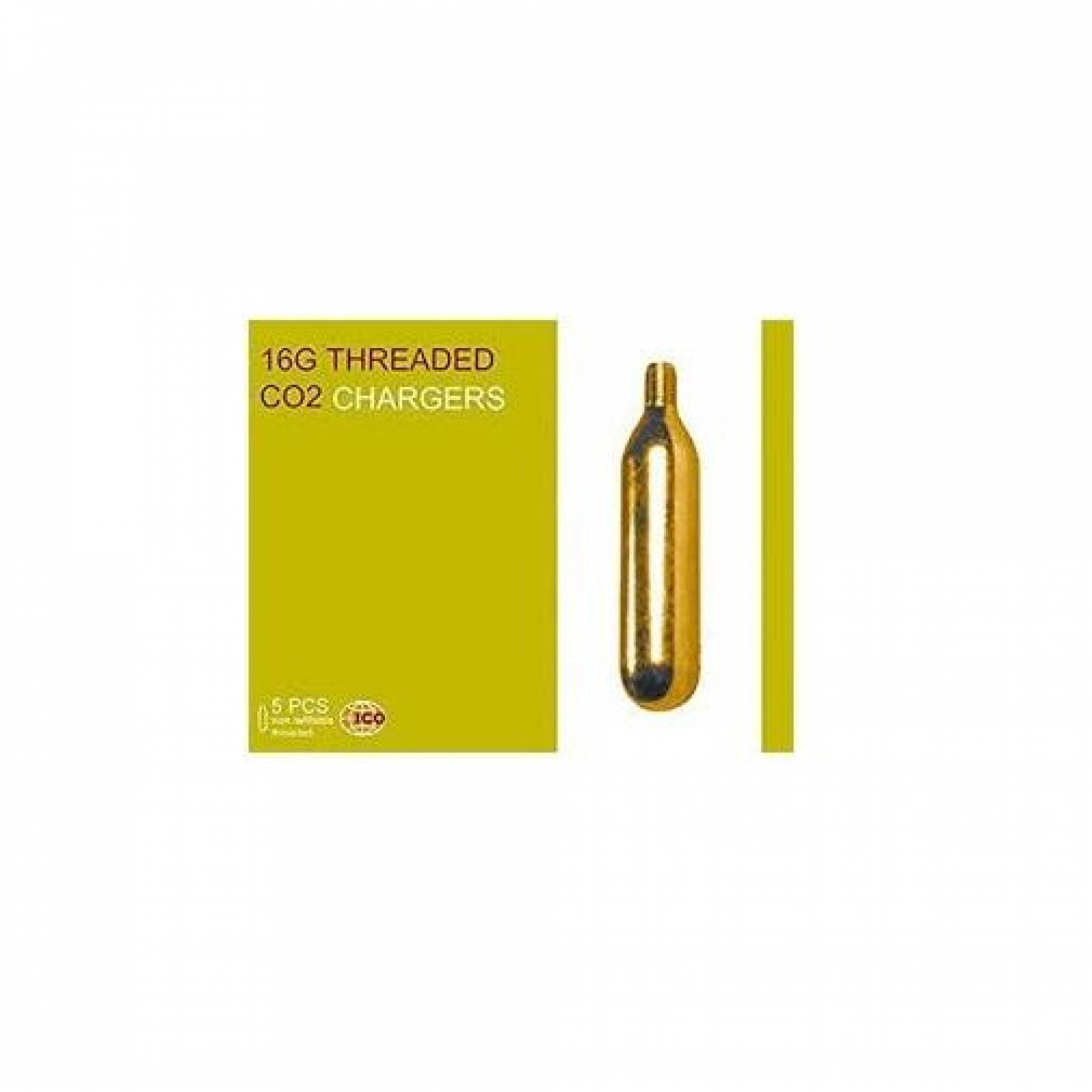 Cartuchos (tanques) de Co2 16 gr Con Rosca 5 piezas (Inflado Bicicleta, Lanzador Serpentinas, Maquina Cerveza) 