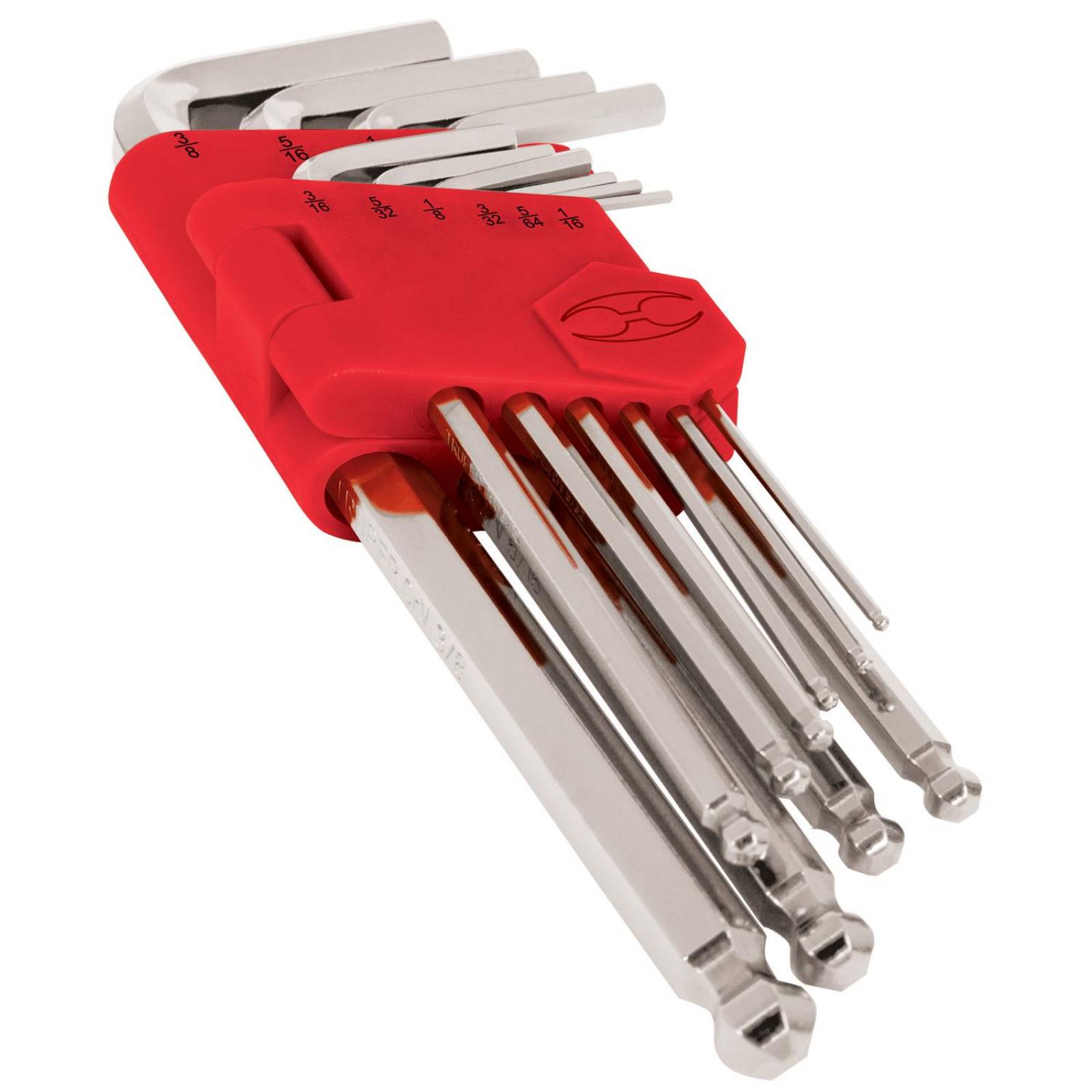 Juego de 10 llaves allen, punta bola, largas, standard Truper 