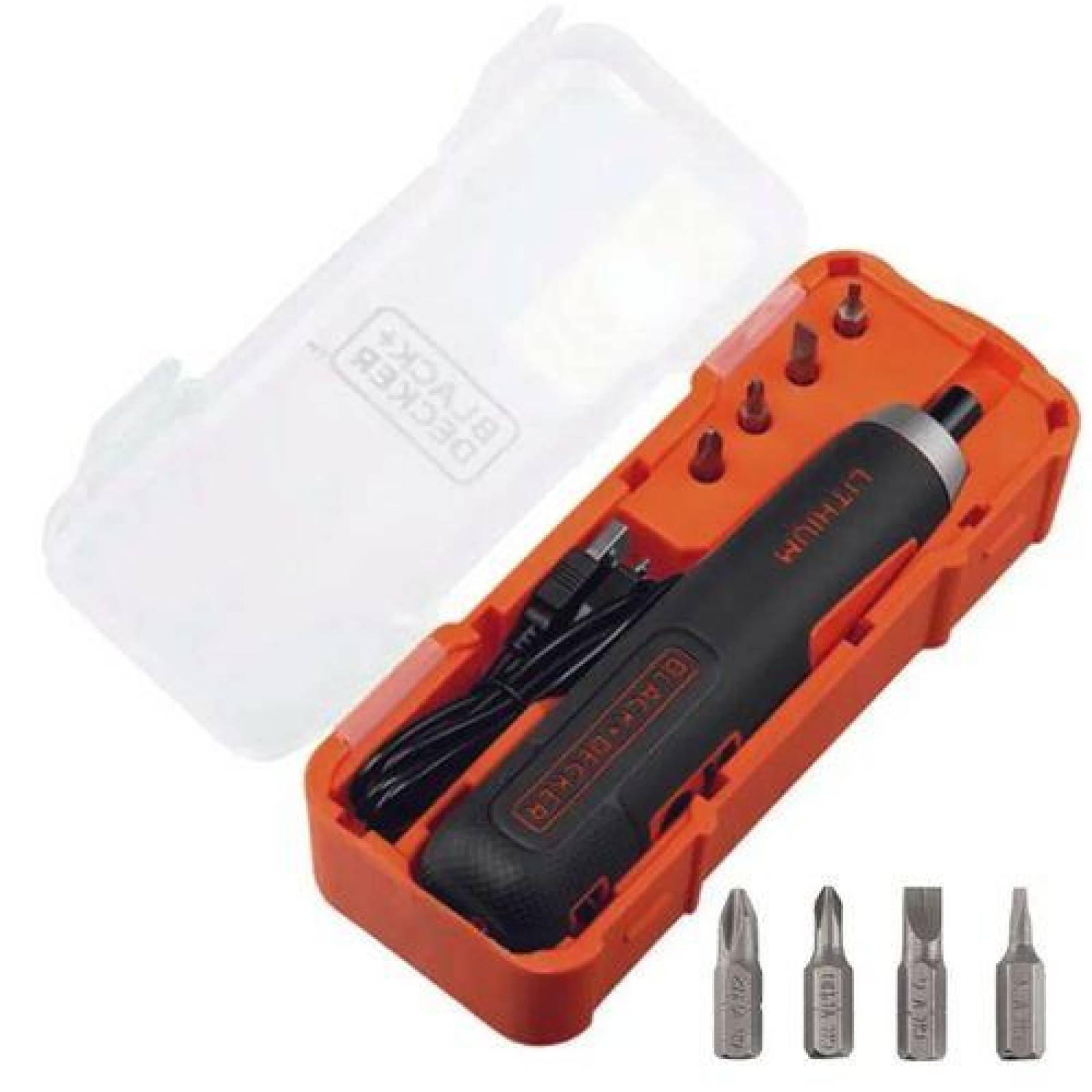 Destornillador de 4V Push & go 4 accesorios Black and Decker BD40K4-LA 
