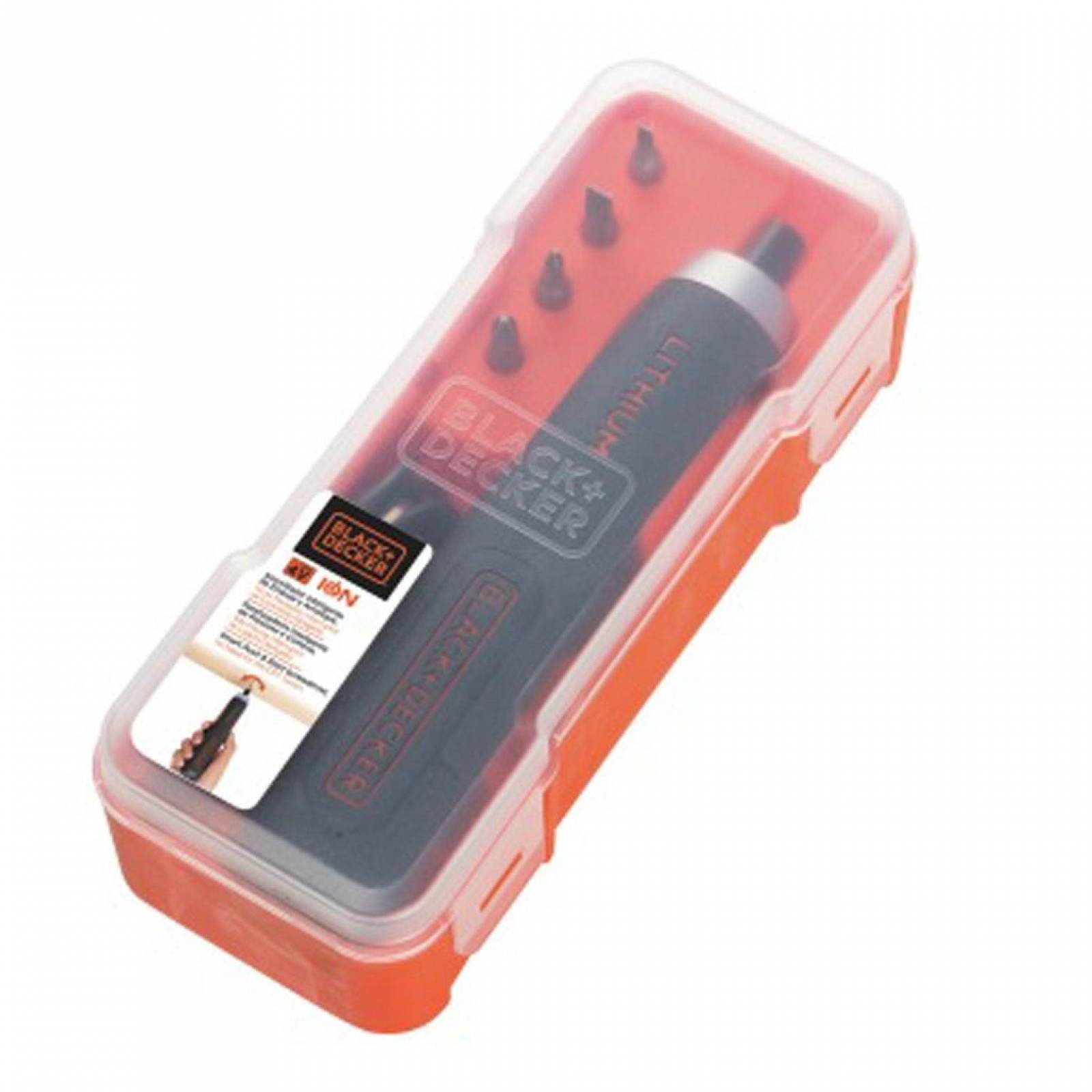 Destornillador de 4V Push & go 4 accesorios Black and Decker BD40K4-LA 