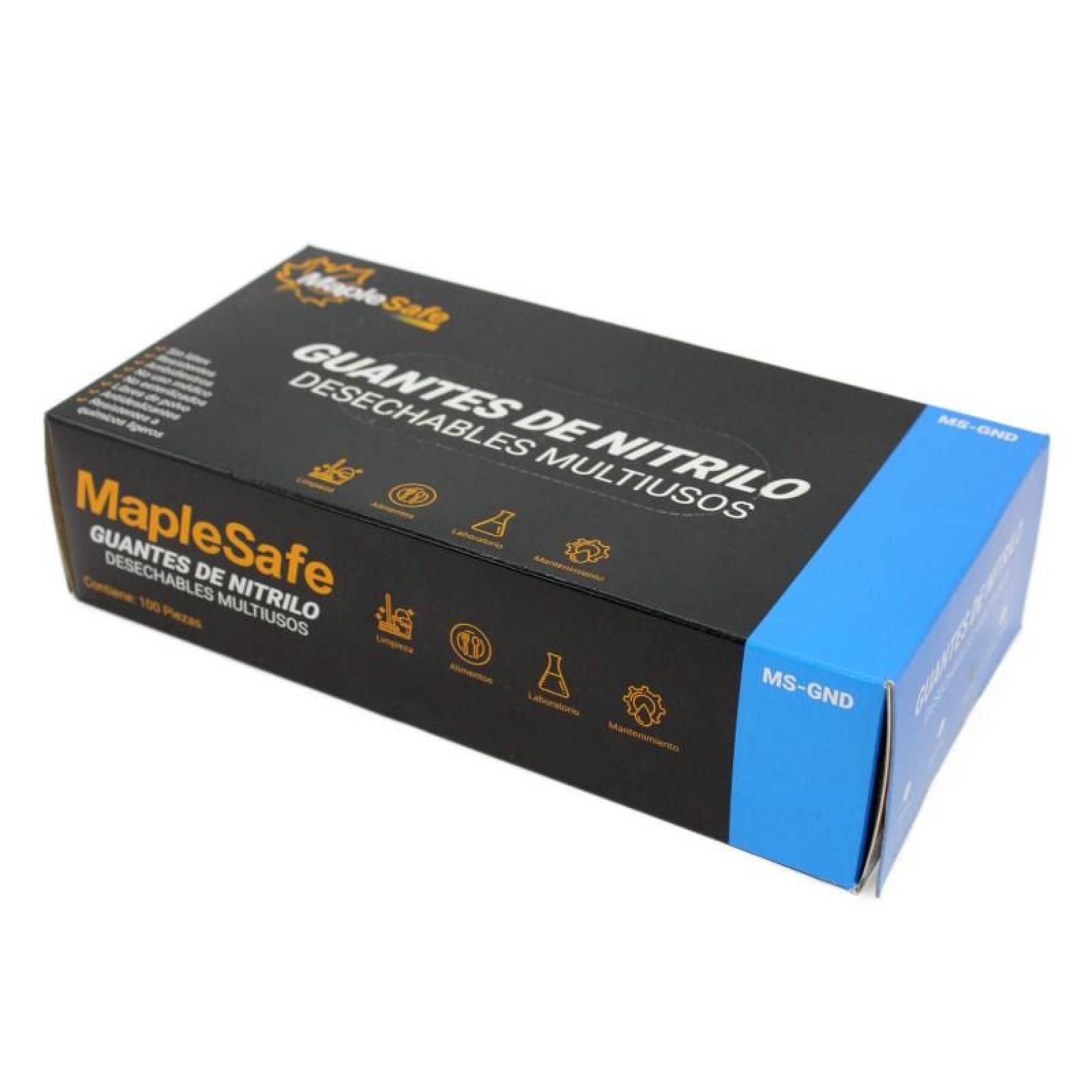 GUANTES DE NITRILO DESECHABLES CHICOS CAJA 100 PIEZAS MAPLE SAFE 