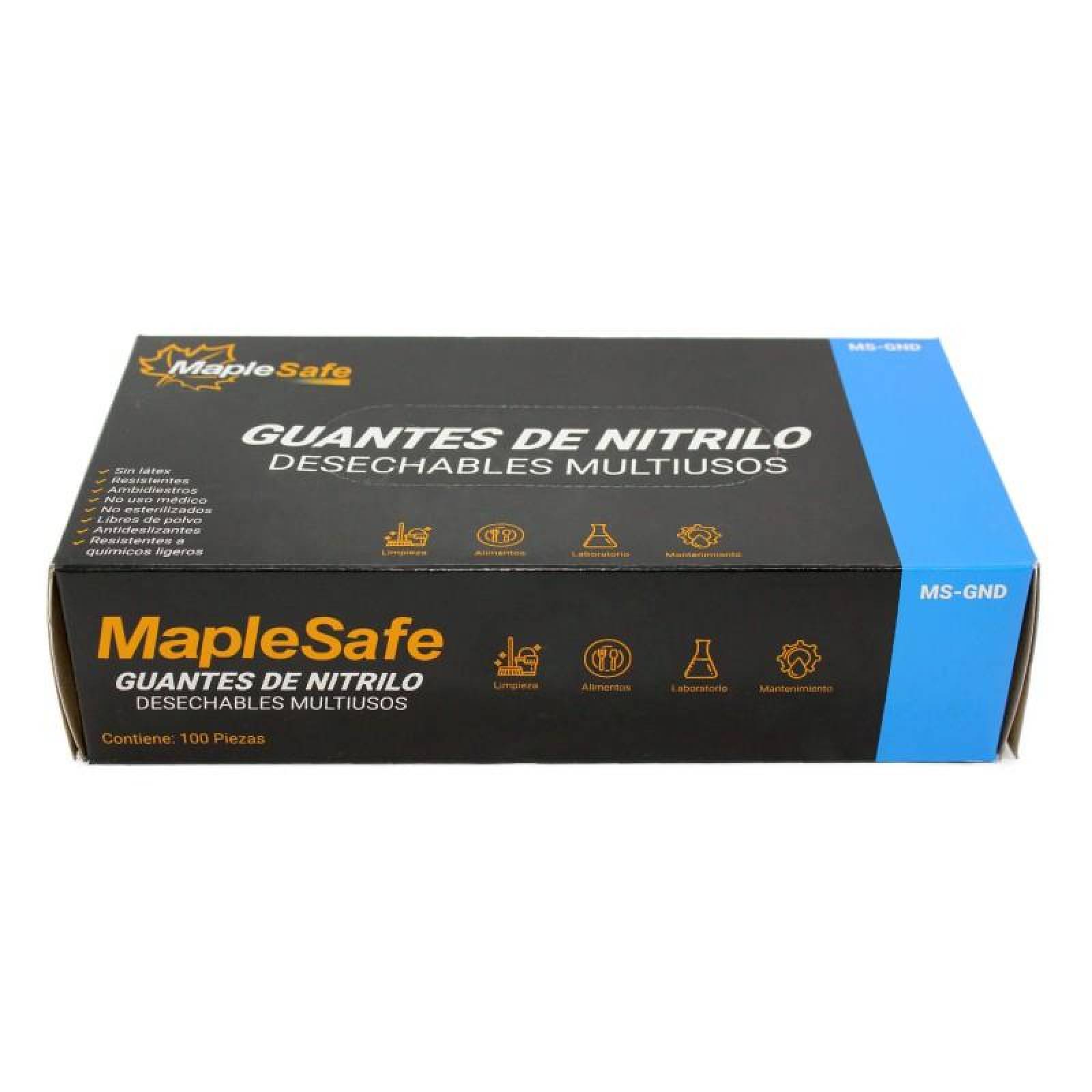 GUANTES DE NITRILO DESECHABLES CHICOS CAJA 100 PIEZAS MAPLE SAFE 