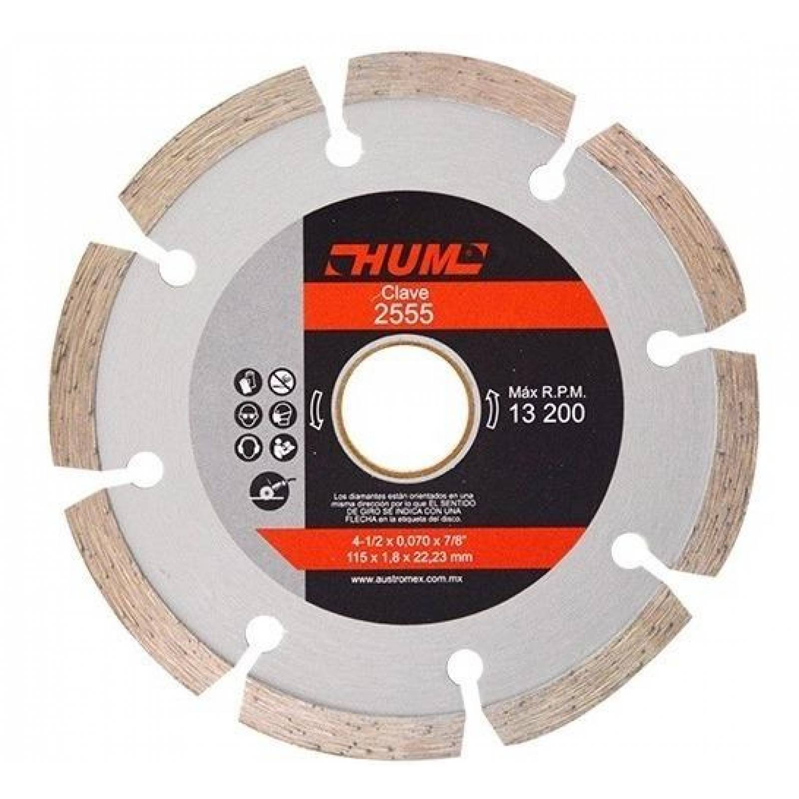 Disco de diamante 4-1/2 austromex 2555 