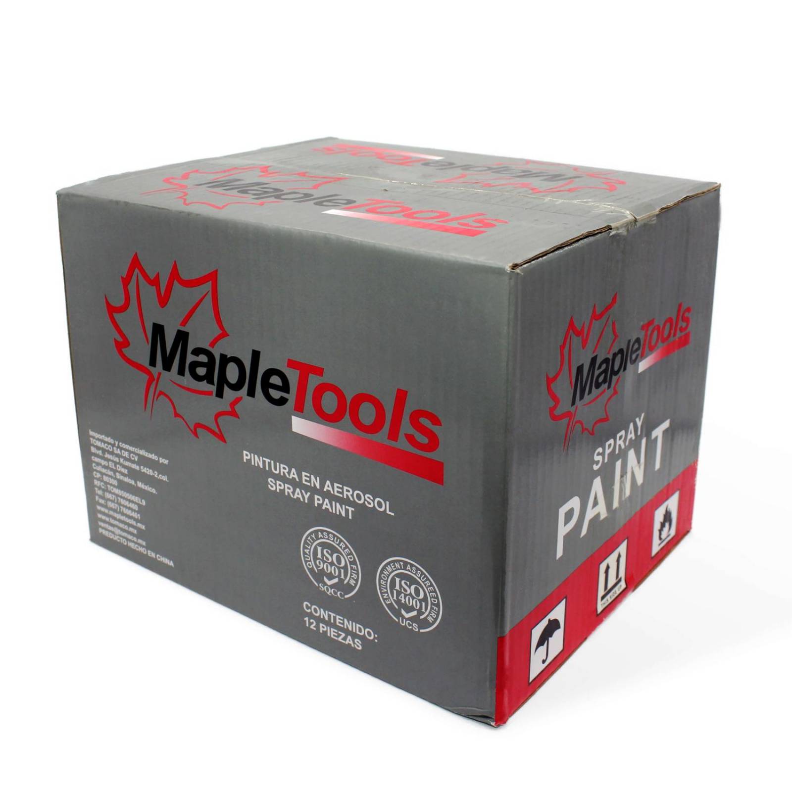 PINTURA EN AEROSOL SPRAY VERDE FLUORESCENTE CAJA CON 12, MAPLE TOOLS