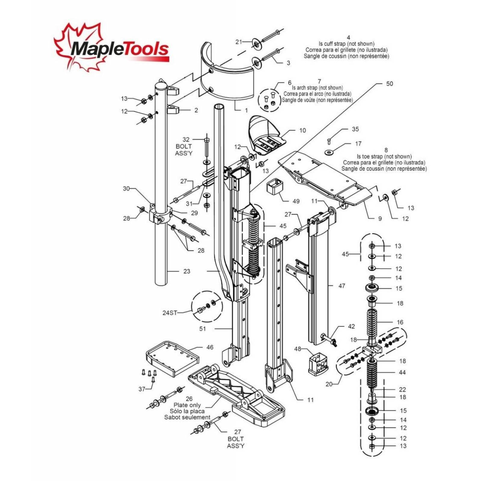 Zanco elevación aluminio ajustable alt. 40 plg maple tools 