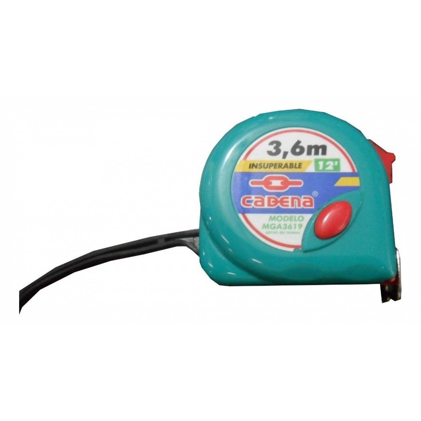 Flexometro cadena 3.6 mts x 19mm caja 12 piezas 