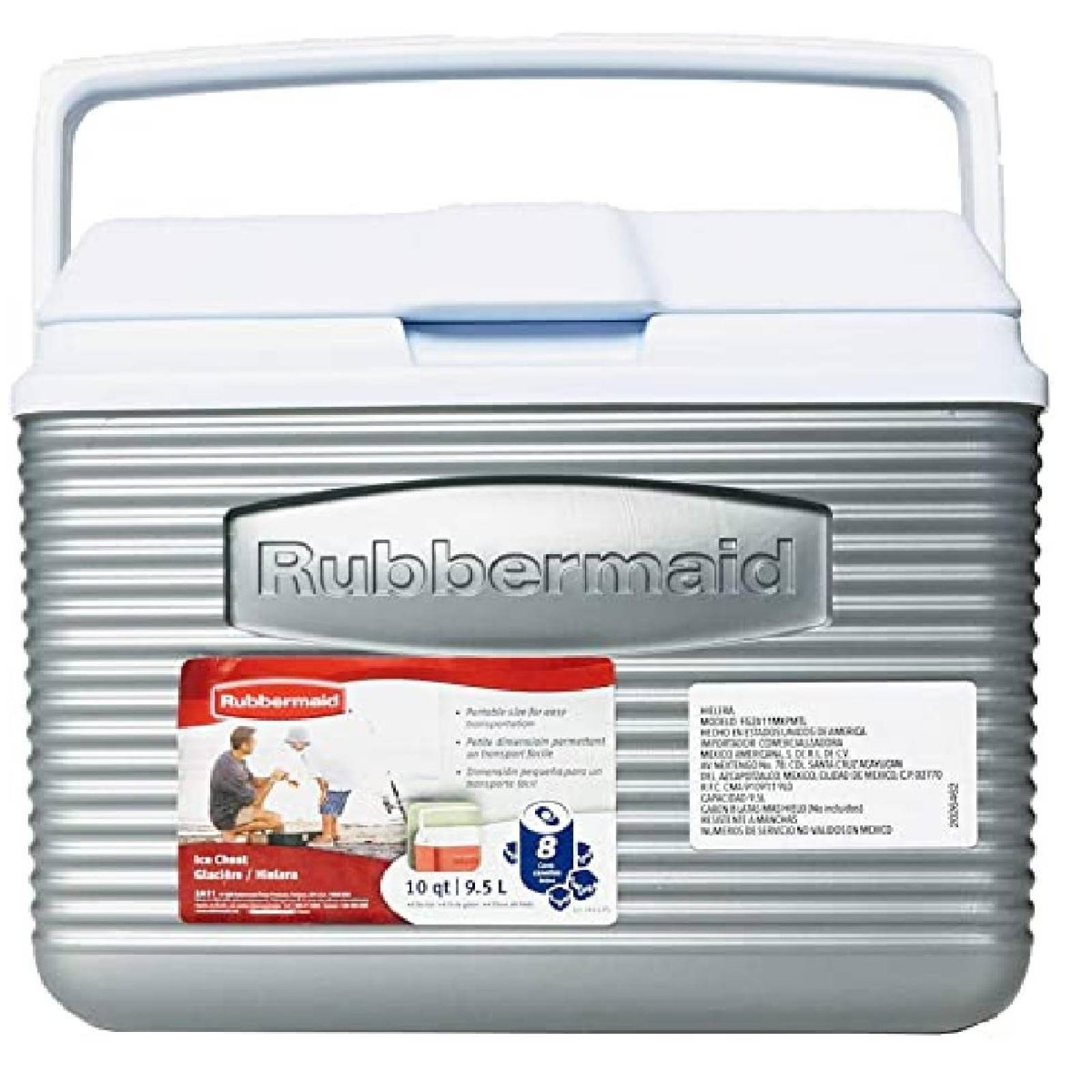 HIELERA 10QT GRIS (PLATA) RUBBERMAID 