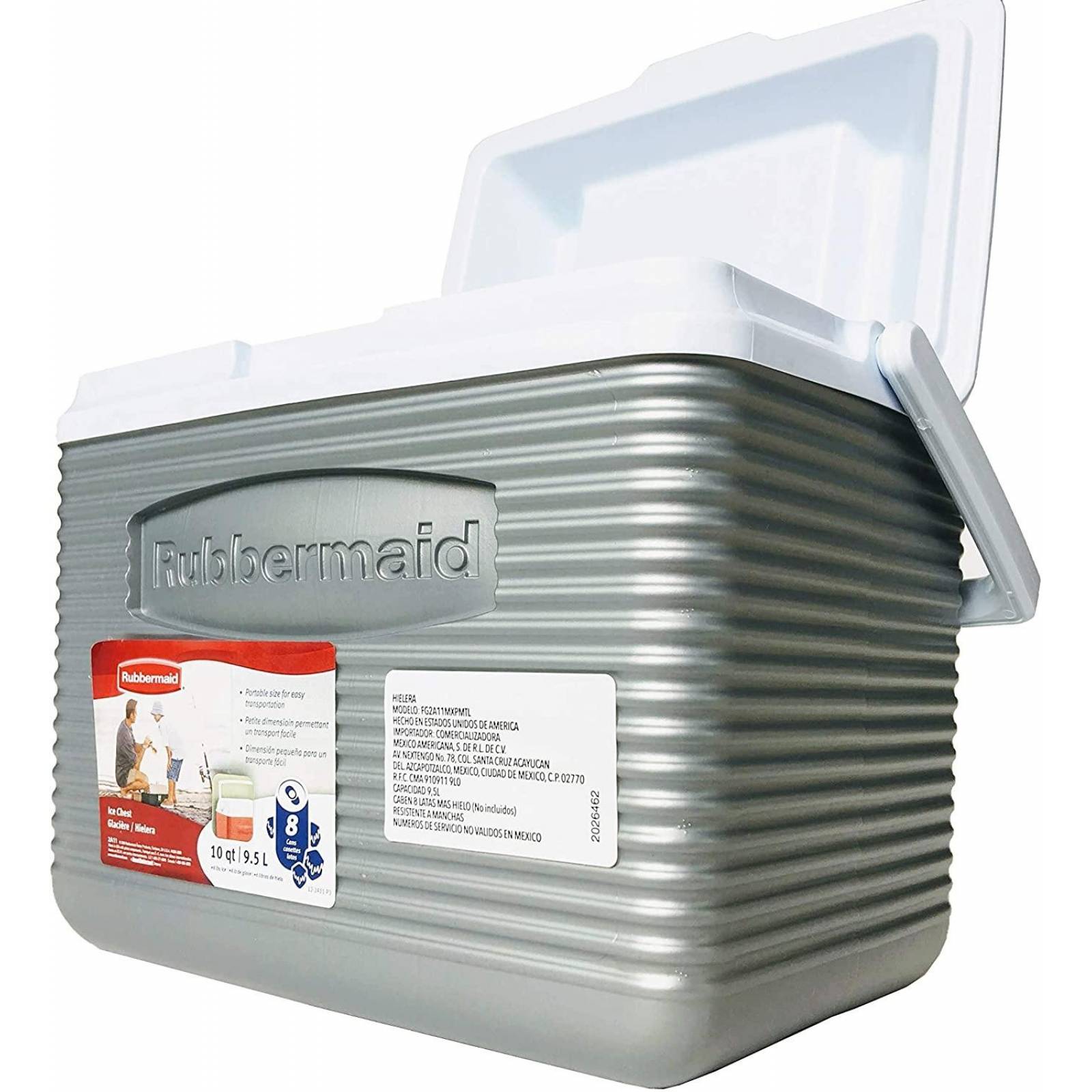 HIELERA 10QT GRIS (PLATA) RUBBERMAID 