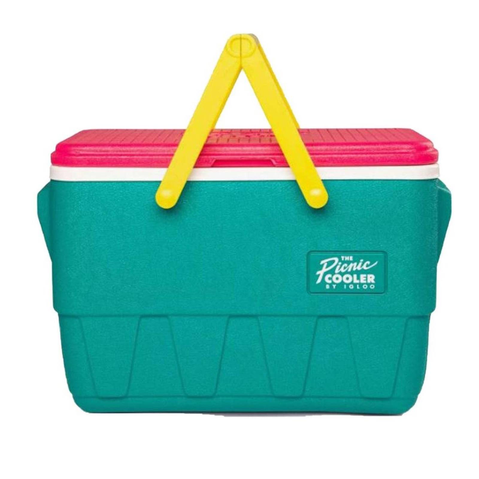 HIELERA 25 QT RETRO PICNIC VERDE / ROSA MAGENTA IGLOO 