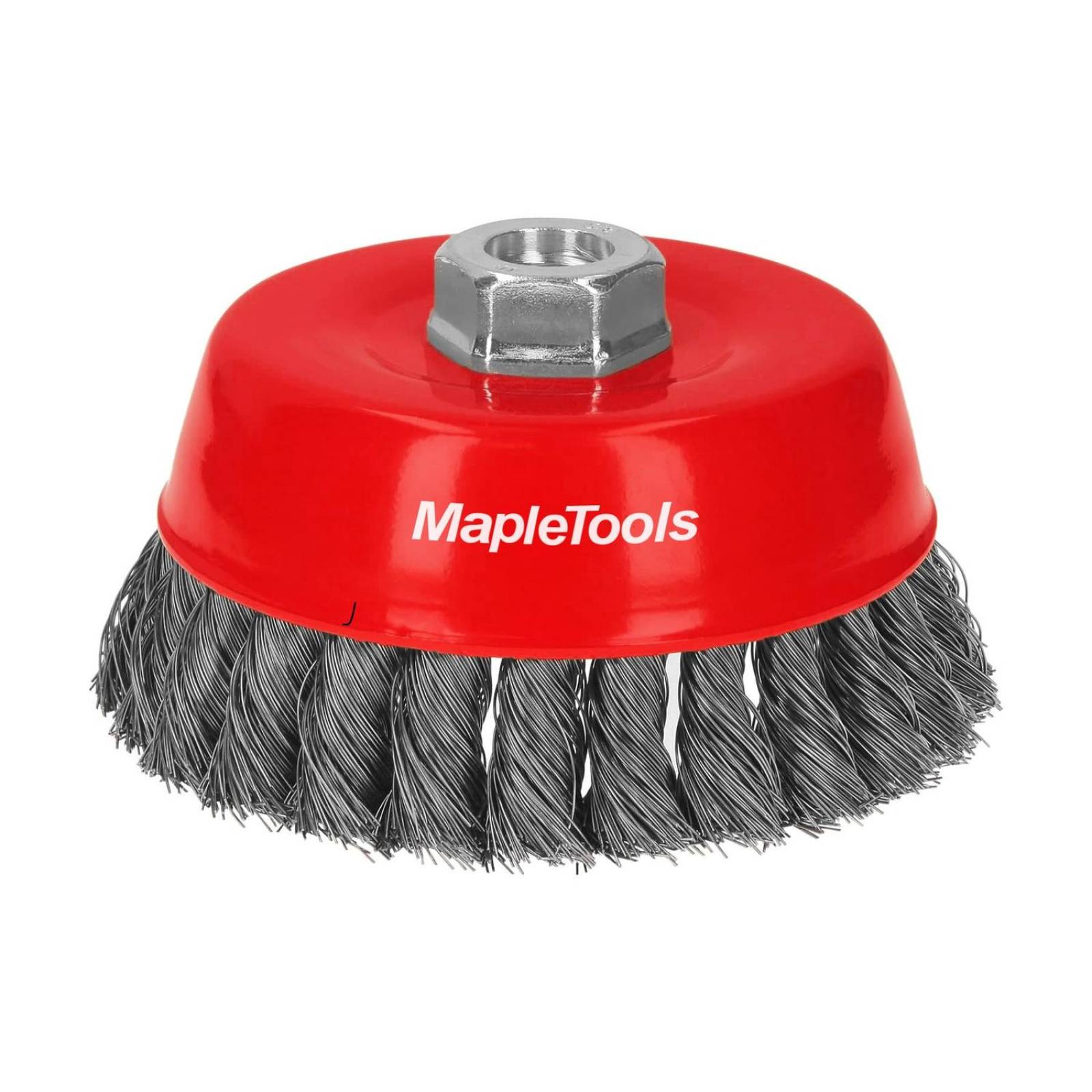Carda copa alambre trenzado eje 5/8 5" maple tools 