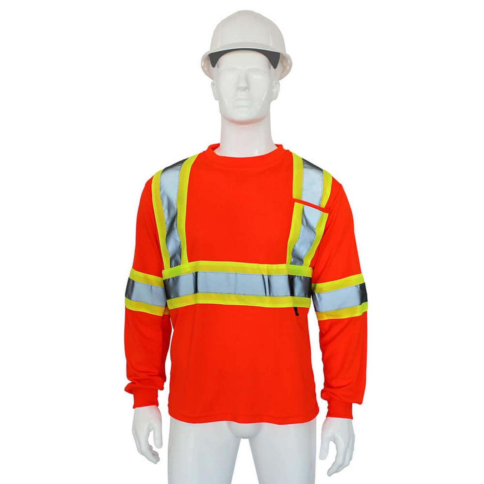 PLAYERA MANGA LARGA NARANJA C/REFLEJANTE MAPLE SAFE