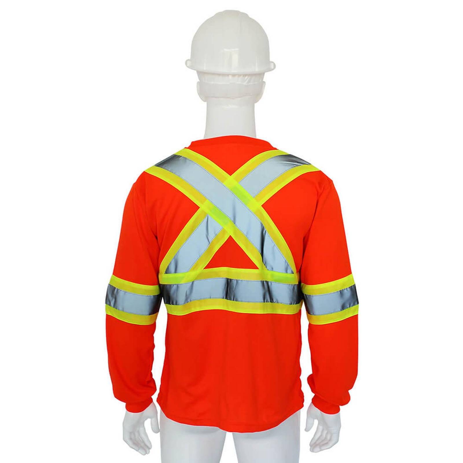 PLAYERA MANGA LARGA NARANJA C/REFLEJANTE MAPLE SAFE