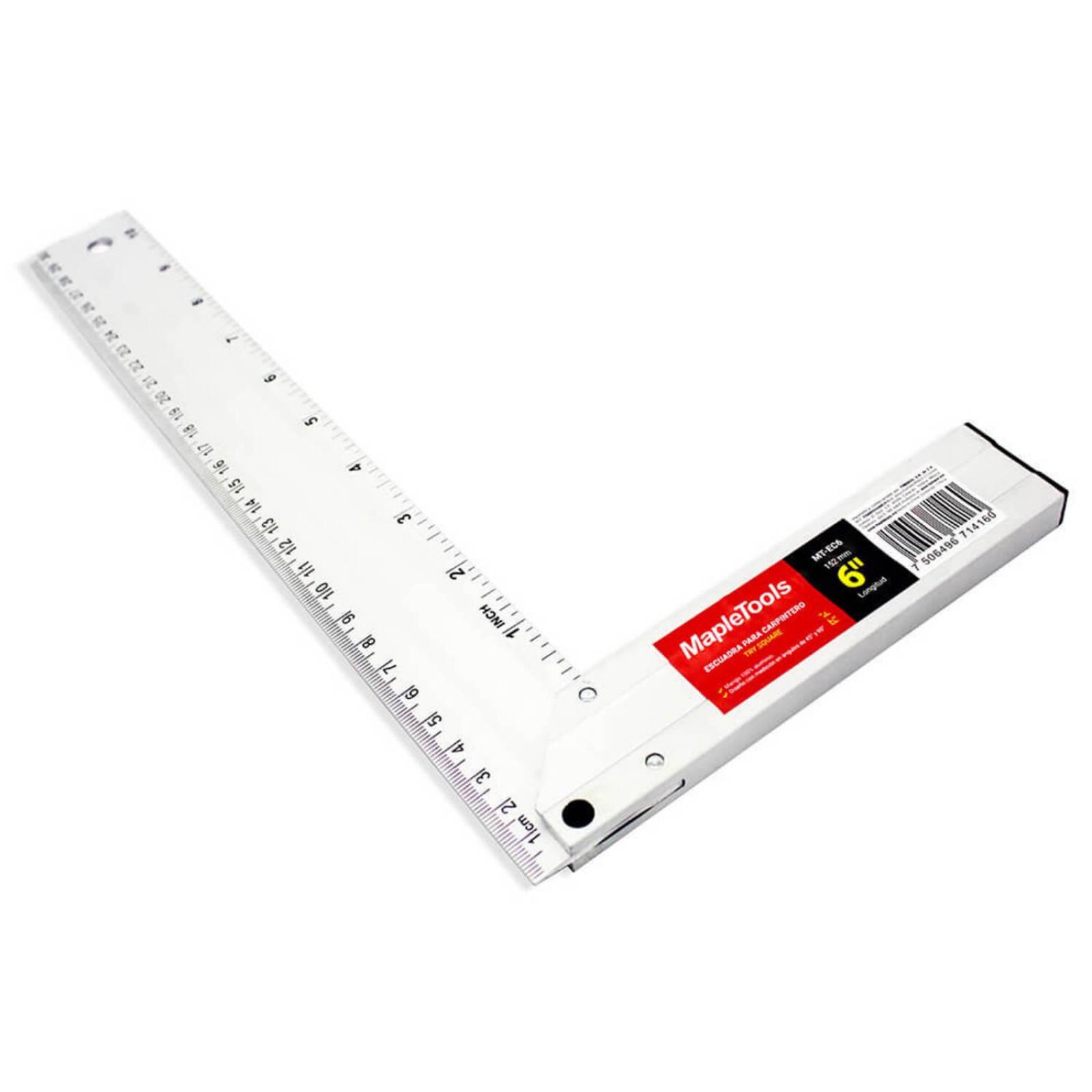 ESCUADRA PARA CARPINTERO MANGO ALUMINIO 6" MAPLE TOOLS