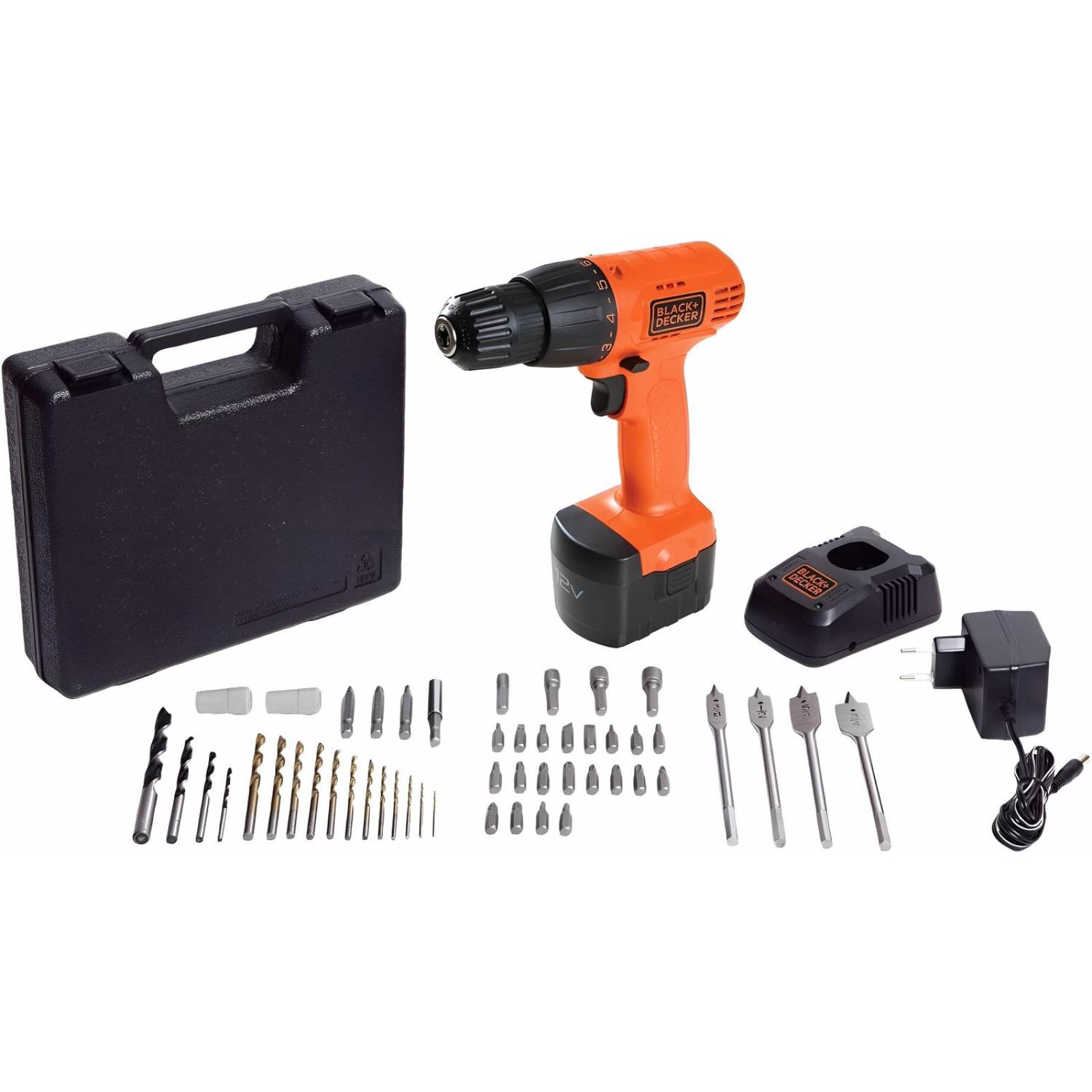 KIT TALADRO/DESTORNILADOR 12V 50 ACCESORIOS BLACK AND DECKER 