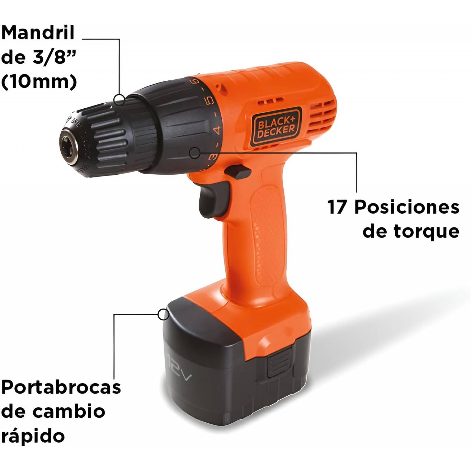 KIT TALADRO/DESTORNILADOR 12V 50 ACCESORIOS BLACK AND DECKER 