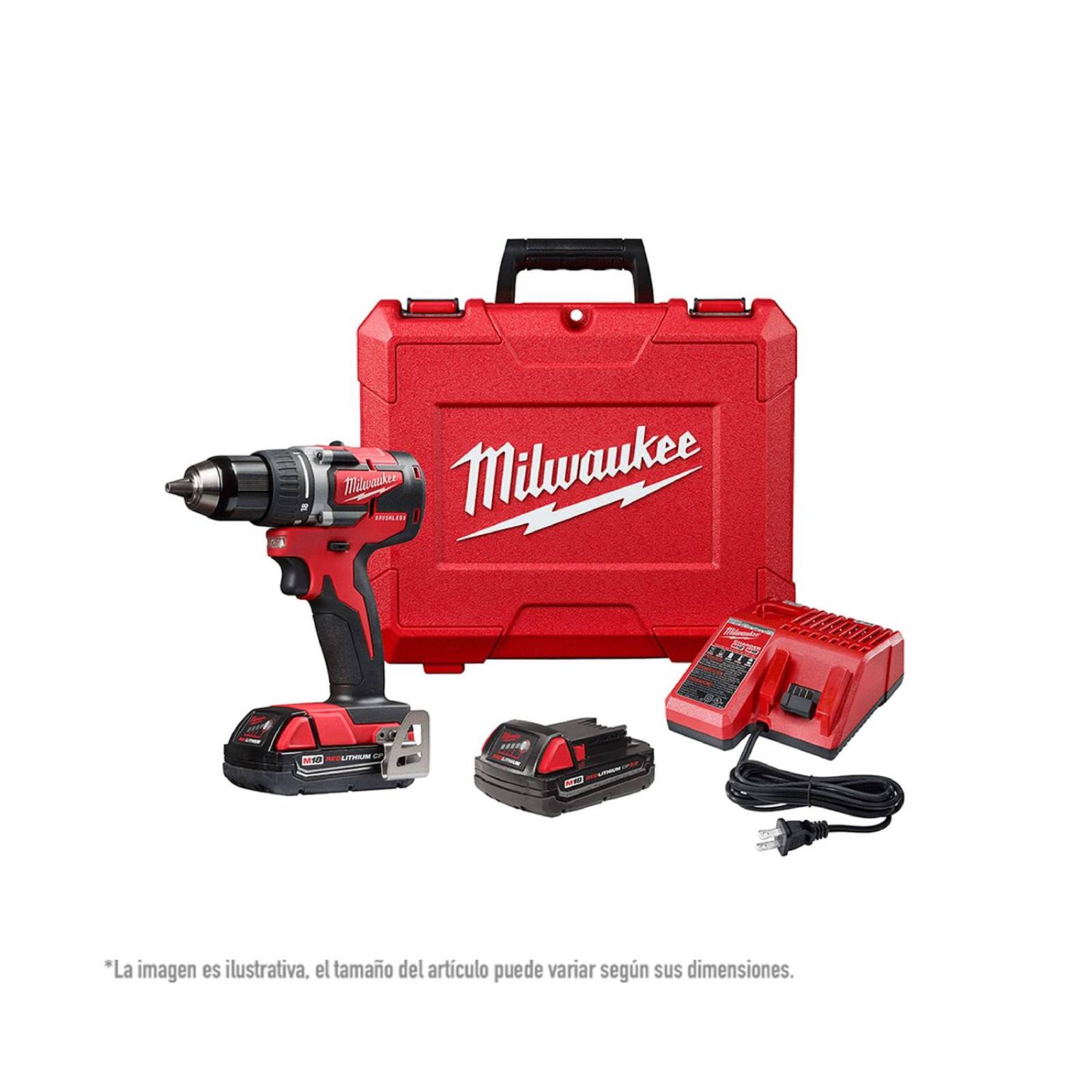 KIT DE TALADRO/DESTORNILLADOR 1/2 CARGADOR Y BATERIA MILWAUKEE MW-280122CT