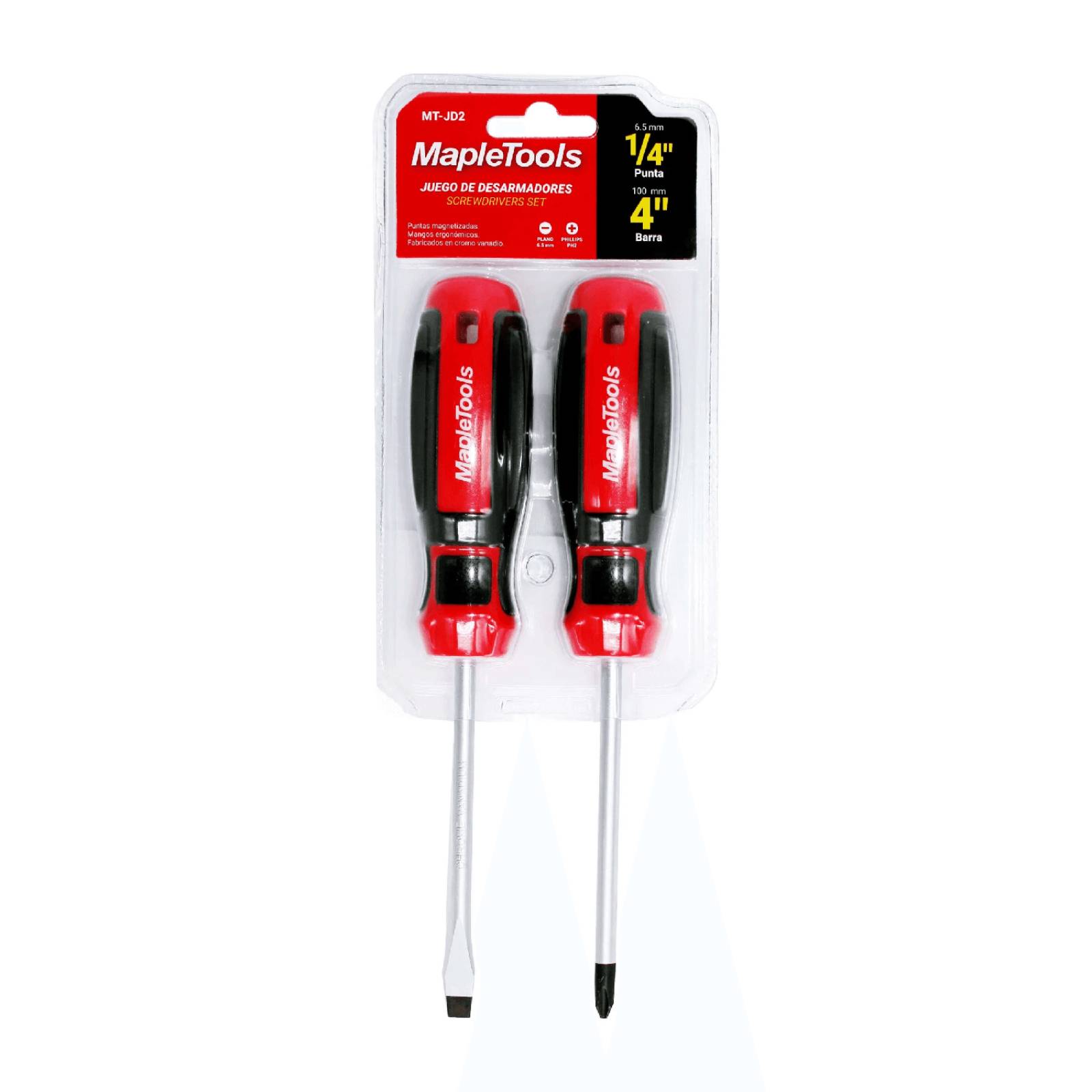 6 JUEGOS DESARMADORES (2 PIEZAS) 1/4" X 4" MAPLE TOOLS 