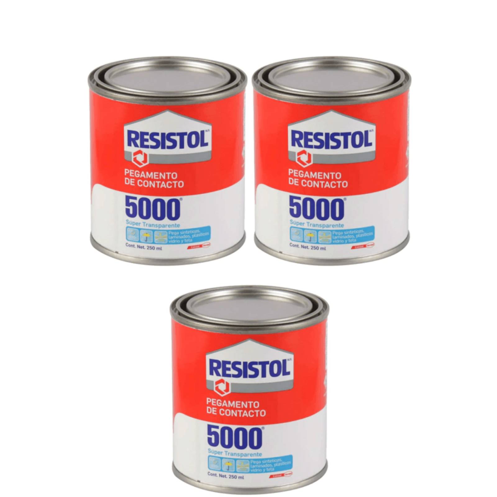 RESISTOL 5000 SUPER TRANSPARENTE 250ML 3 PIEZAS 