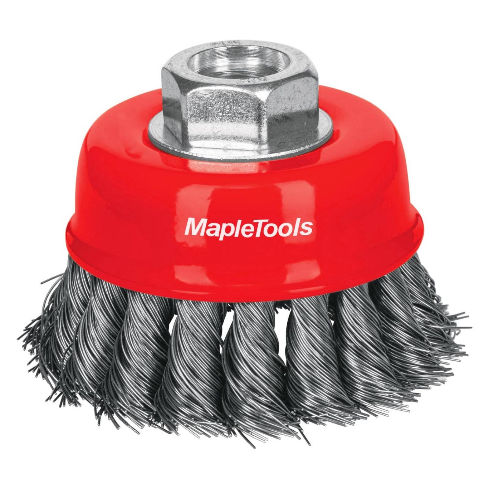 Carda copa alambre trenzado eje 5/8 3" maple tools 