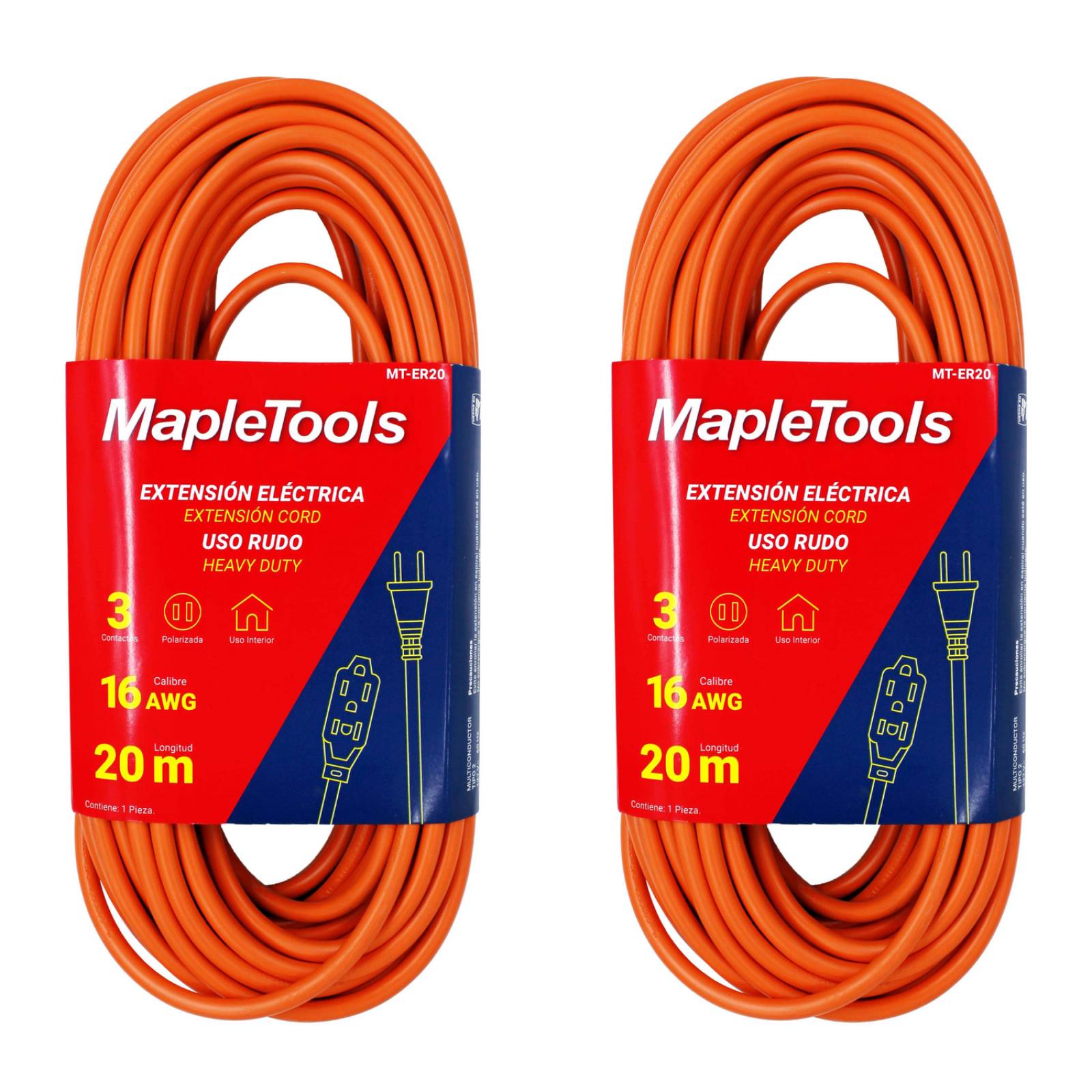 KIT DE 2 EXTENSIONES ELECTRICAS USO RUDO DE 20M 