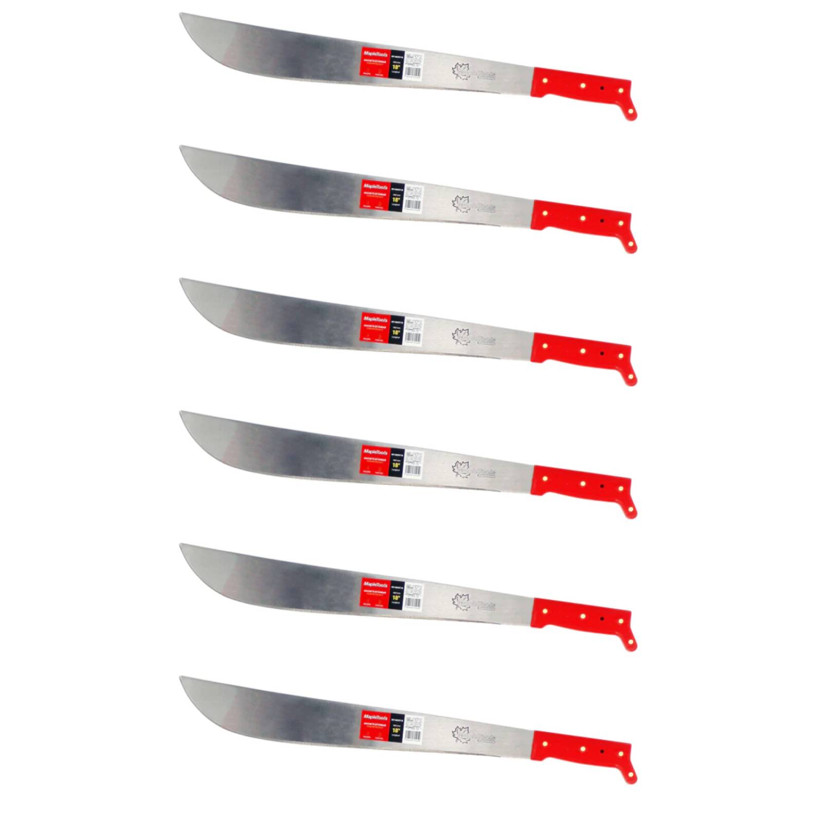 6 MACHETES ESTANDAR HOJA PULIDA 18 PULG MAPLE TOOLS 