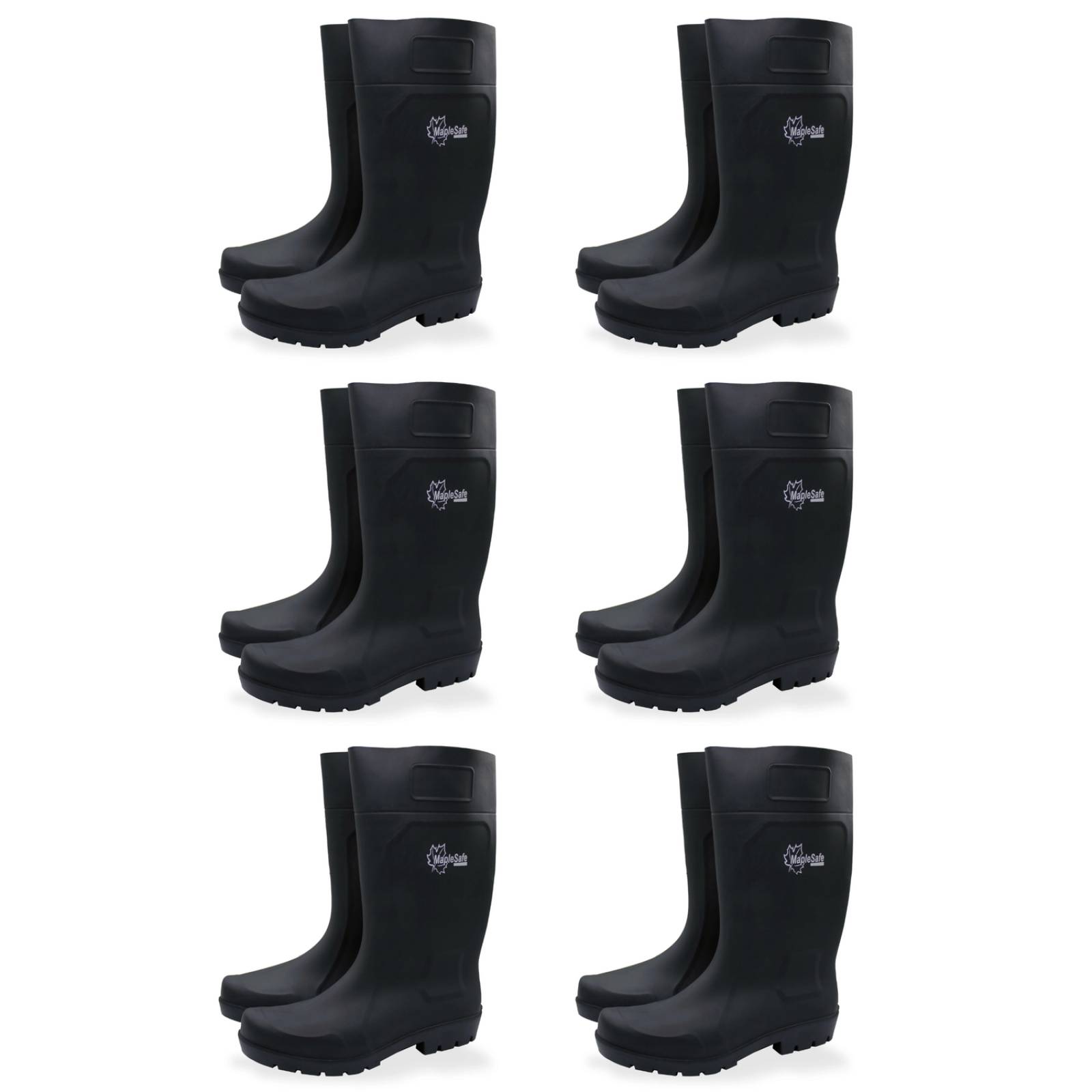 6 PARES BOTA DE HULE NEGRO #8 MAPLE SAFE