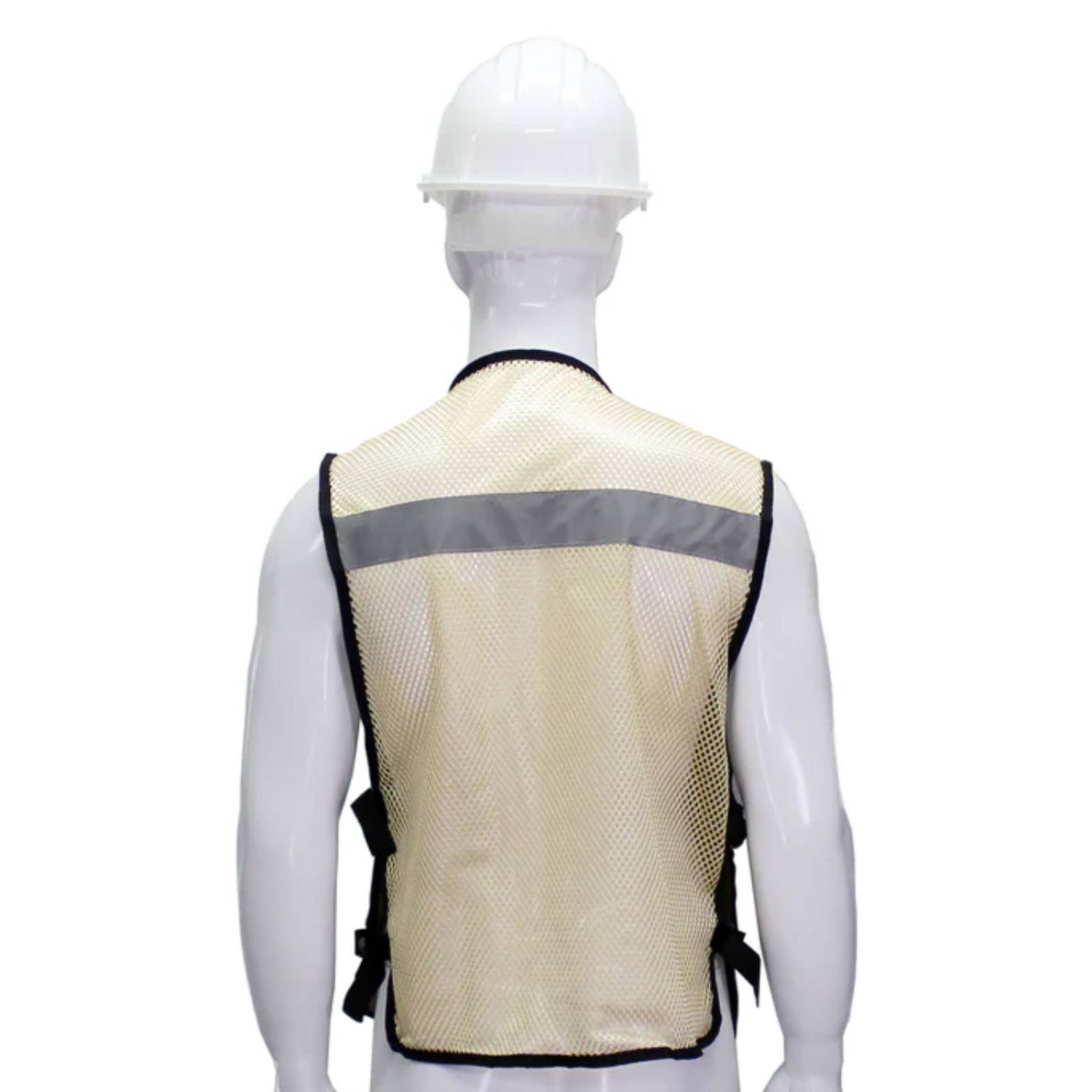 3 PZAS CHALECO BRIGADISTA ESPALDA DE MALLA CAFE 