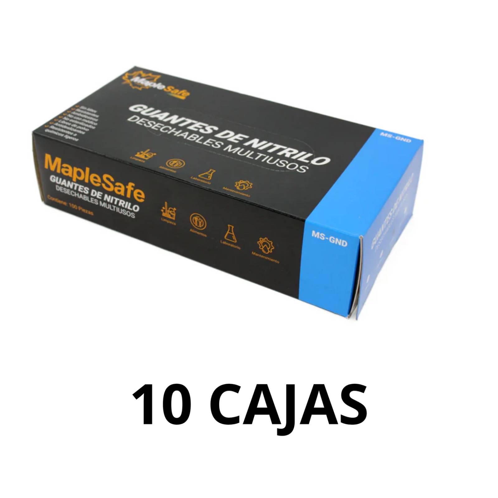 GUANTE NITRILO AZUL MEDIANO 1000 PIEZAS MAPLE SAFE 