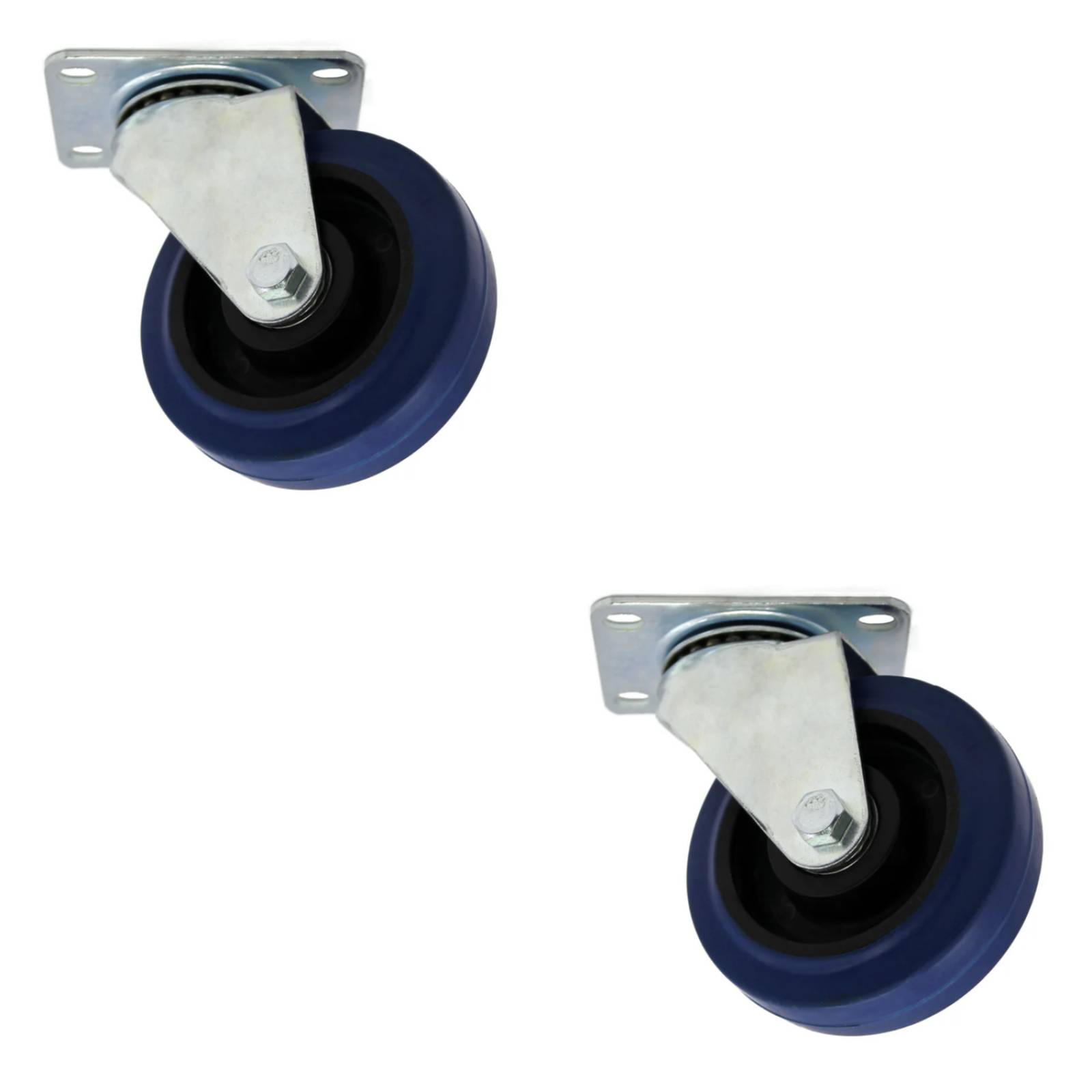 PACK 2 RODAJA GIRATORIA 4 PULG HULE ELASTICO AZUL DOBLE BALERO 80KG 