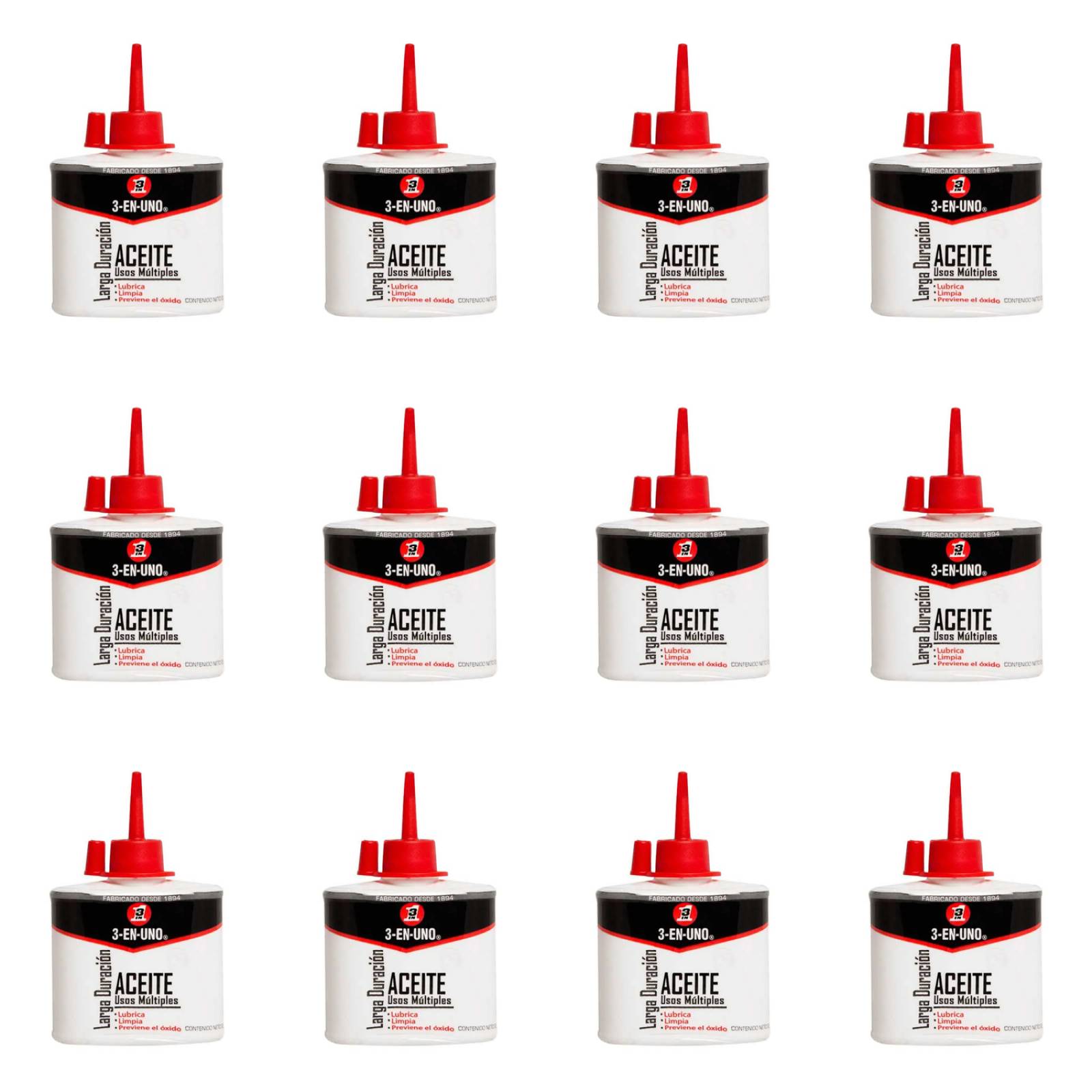 Aceite Lubricante Usos Múltiples 3 en 1 de 30ml 12 Piezas