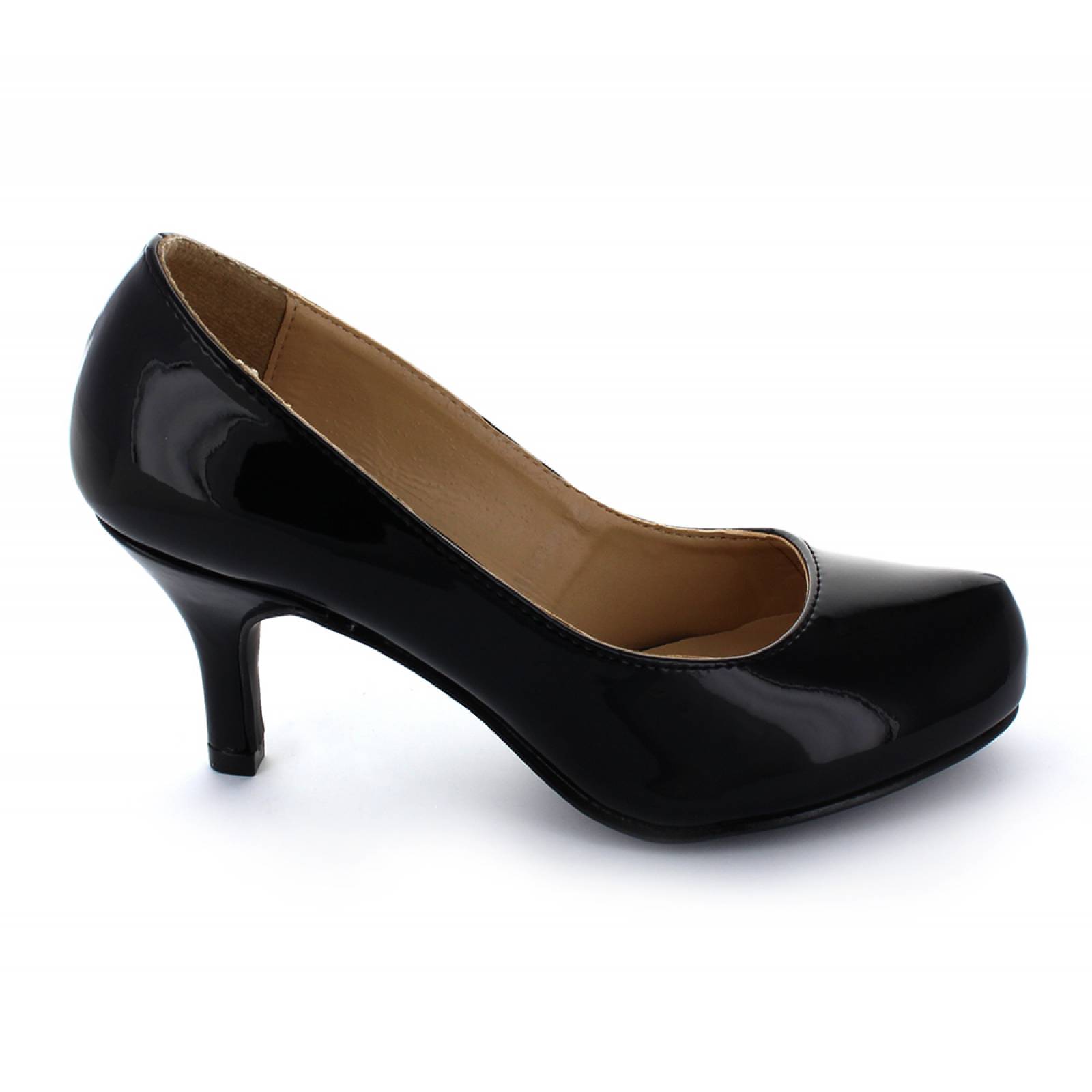 ZAPATILLA MEDIA DAMA PERUGIA CERRADA NEGRO CHAROL 75015