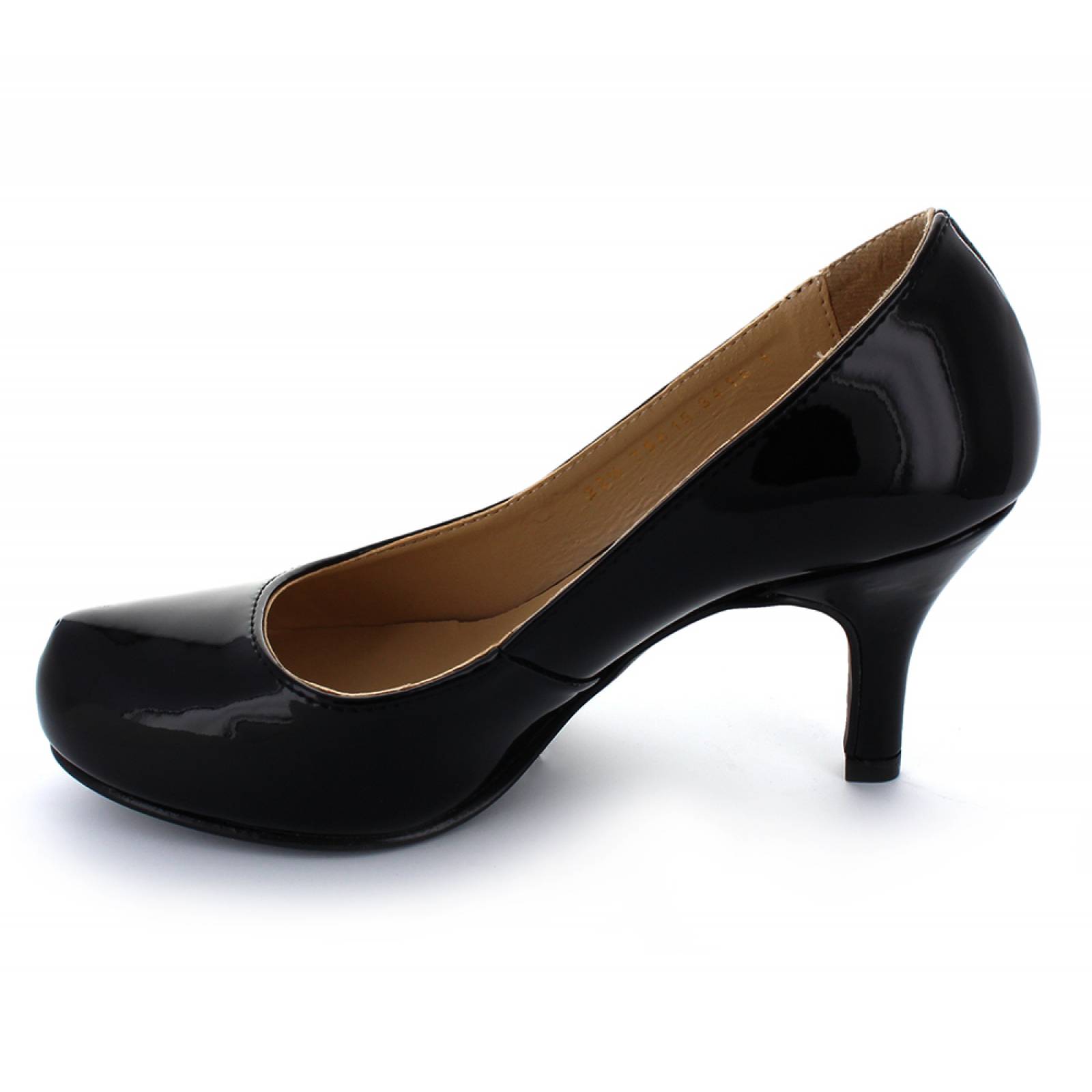 ZAPATILLA MEDIA DAMA PERUGIA CERRADA NEGRO CHAROL 75015