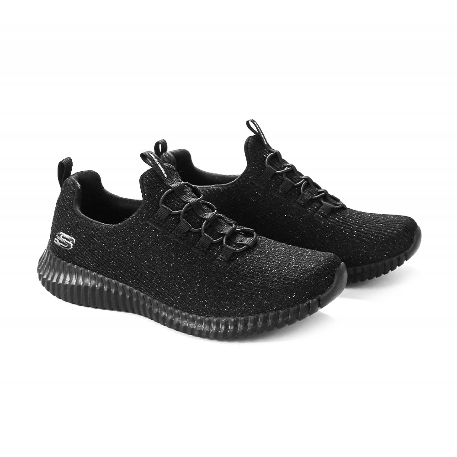 TENIS DAMA SKECHERS CASUAL DE METER NEGRO TEXTIL  88888277