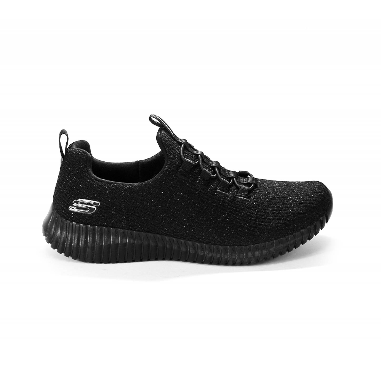 TENIS DAMA SKECHERS CASUAL DE METER NEGRO TEXTIL  88888277