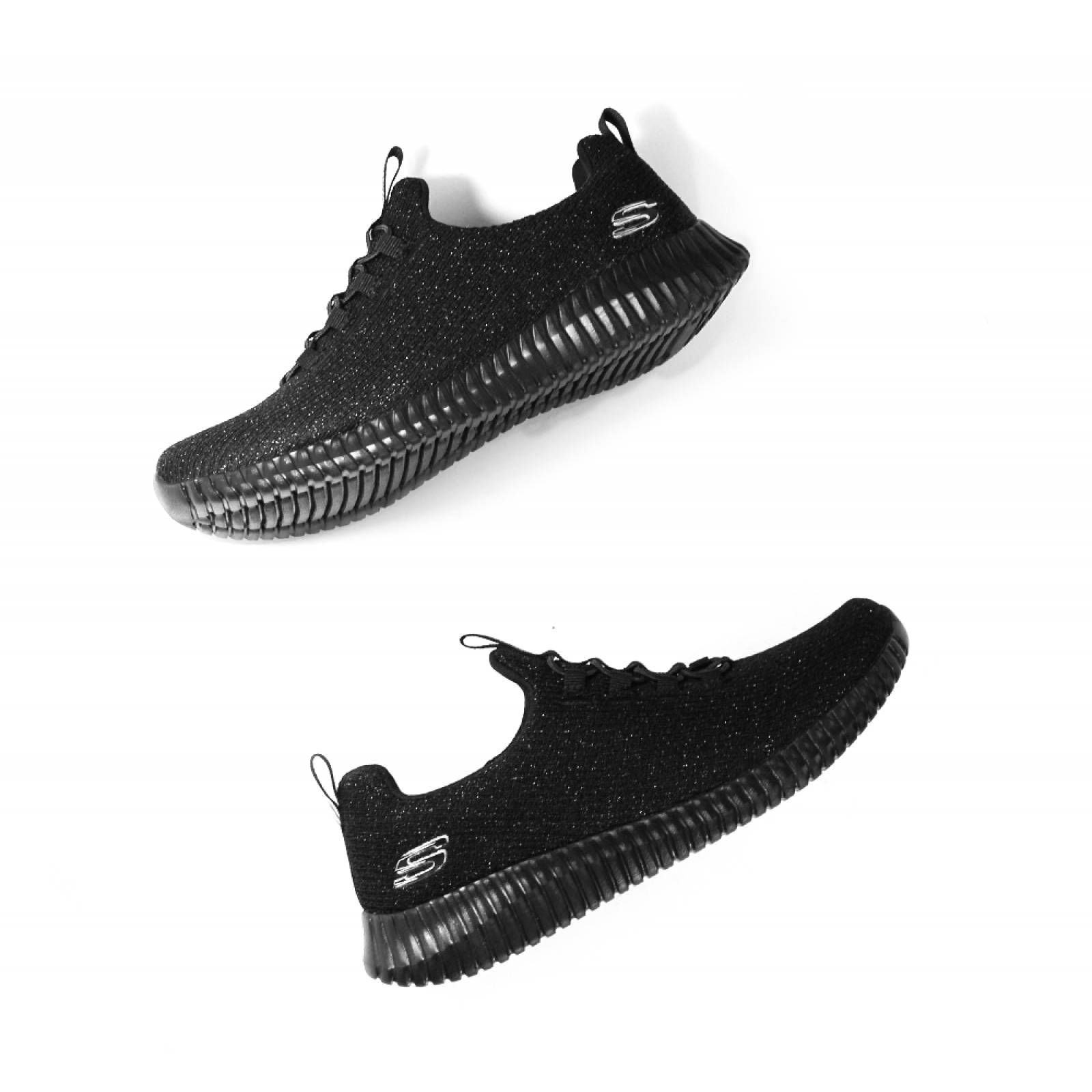 TENIS DAMA SKECHERS CASUAL DE METER NEGRO TEXTIL  88888277