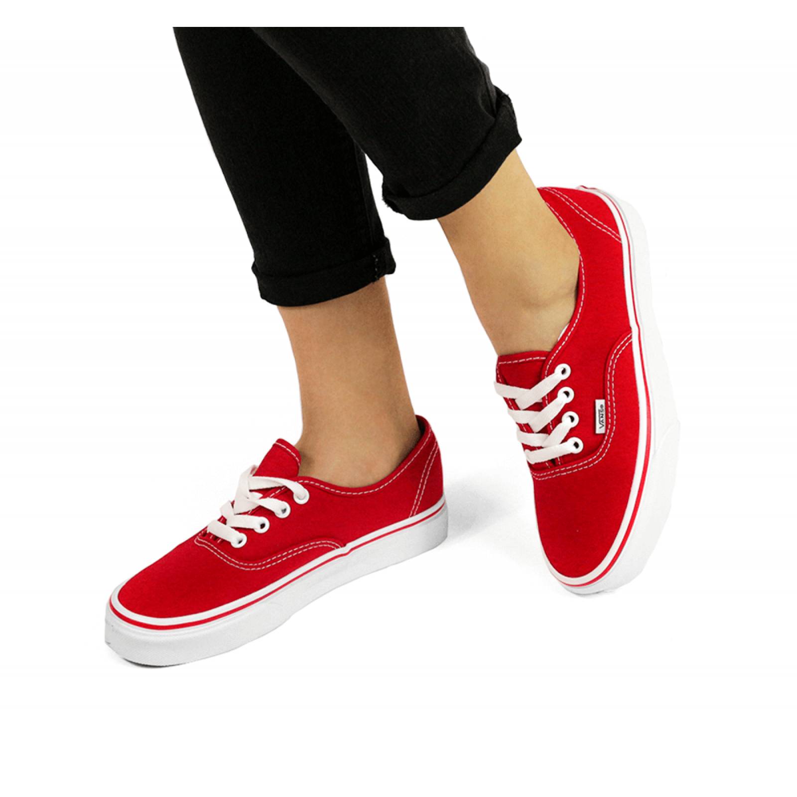 TENIS DAMA VANS CASUAL CON AGUJETA ROJO TEXTIL VN000EE3RED