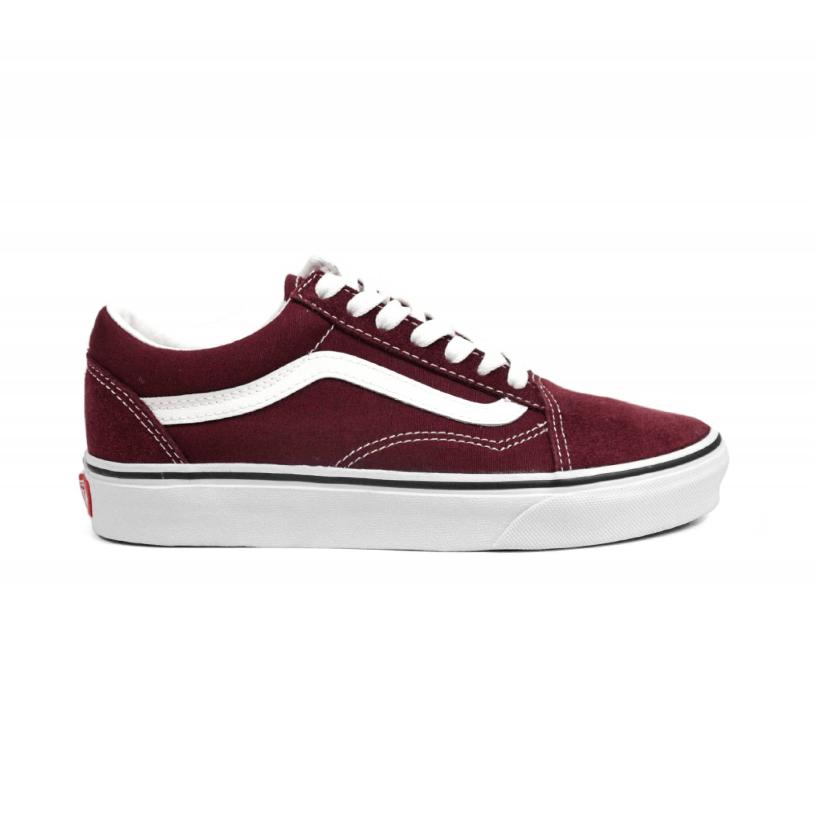 TENIS DAMA VANS CASUAL CON AGUJETA VINO TEXTIL VN0A38G15U7 D