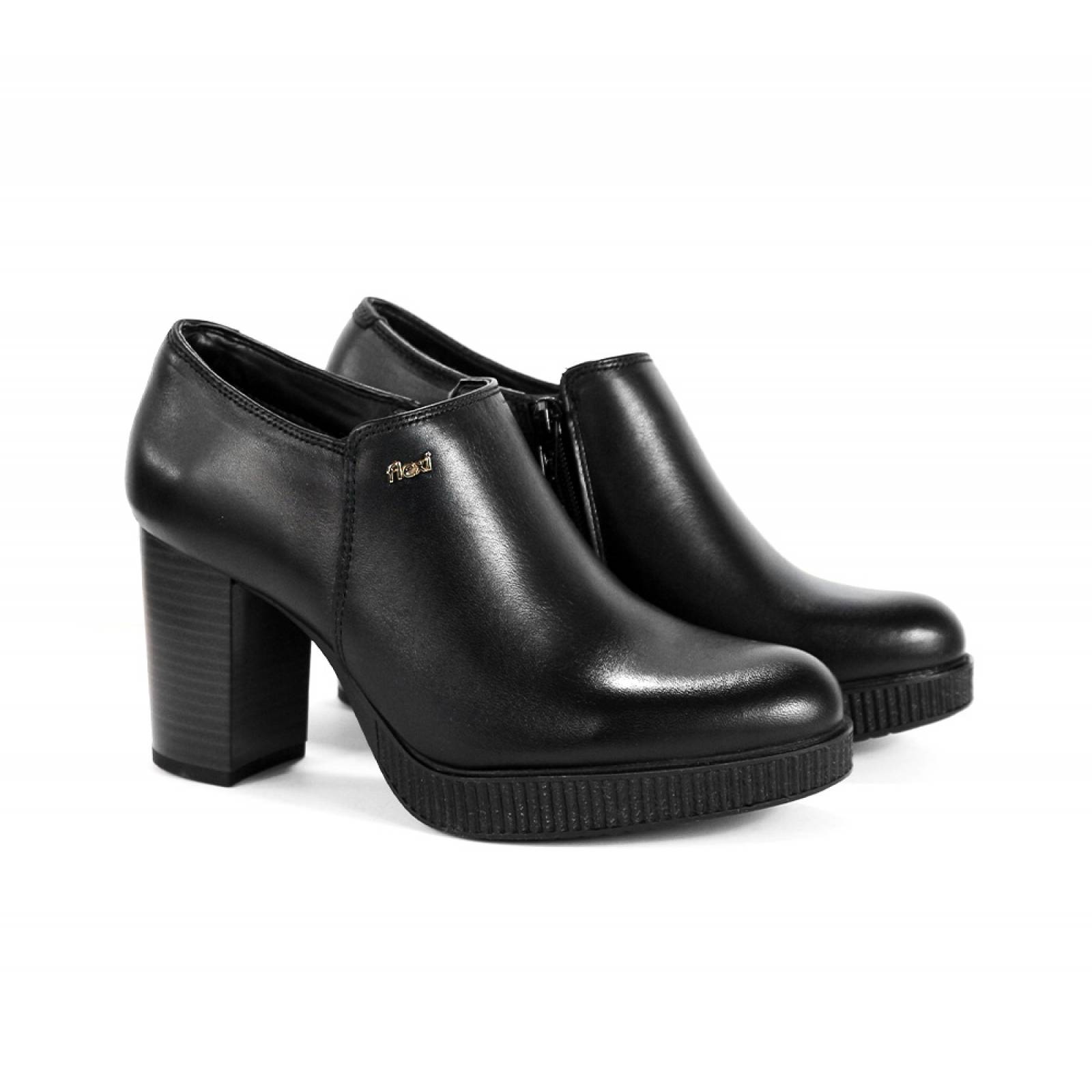 BUTI DAMA FLEXI TACON ALTO NEGRO PIEL  102510