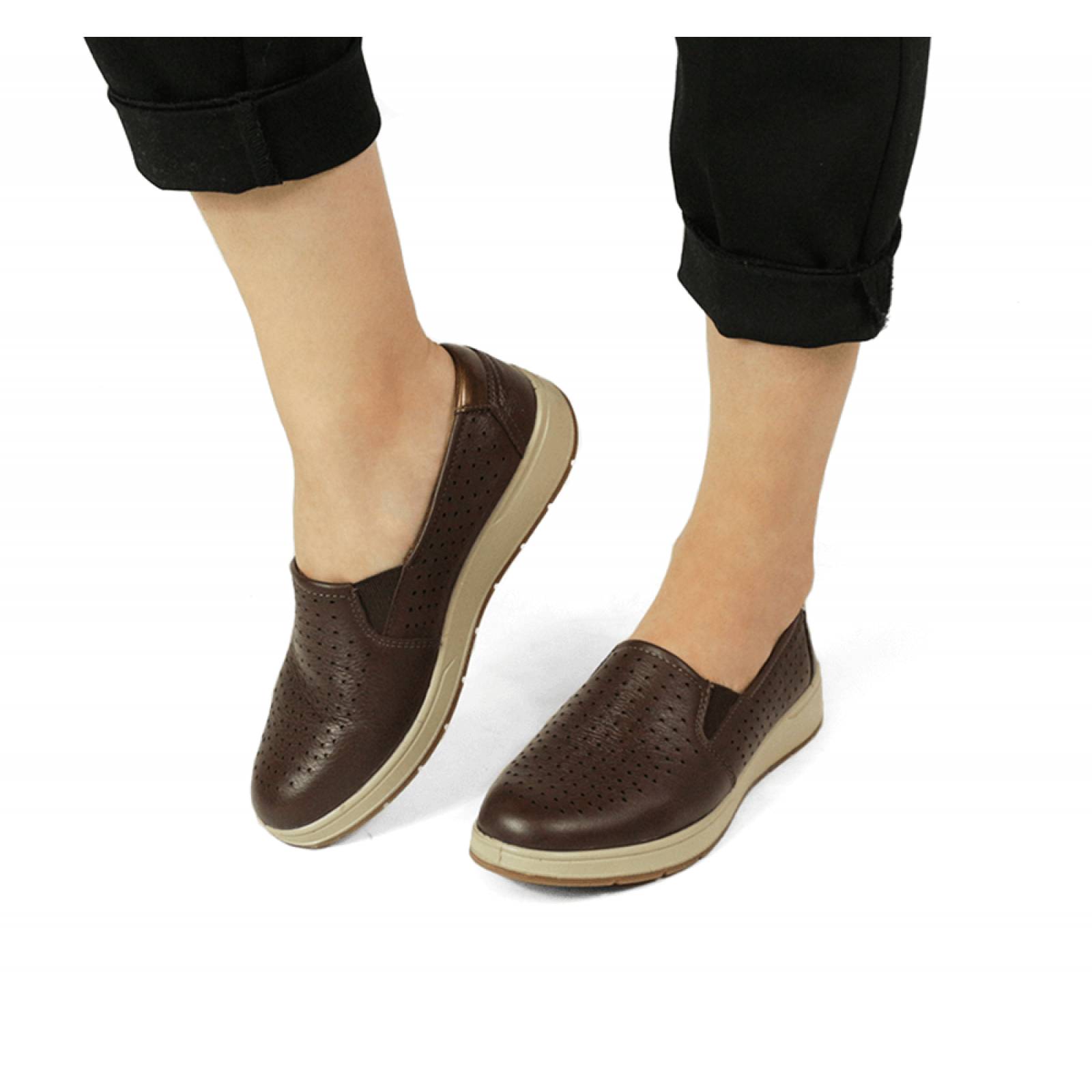 CERRADO DAMA FLEXI CONFORT CAFE PIEL  103601