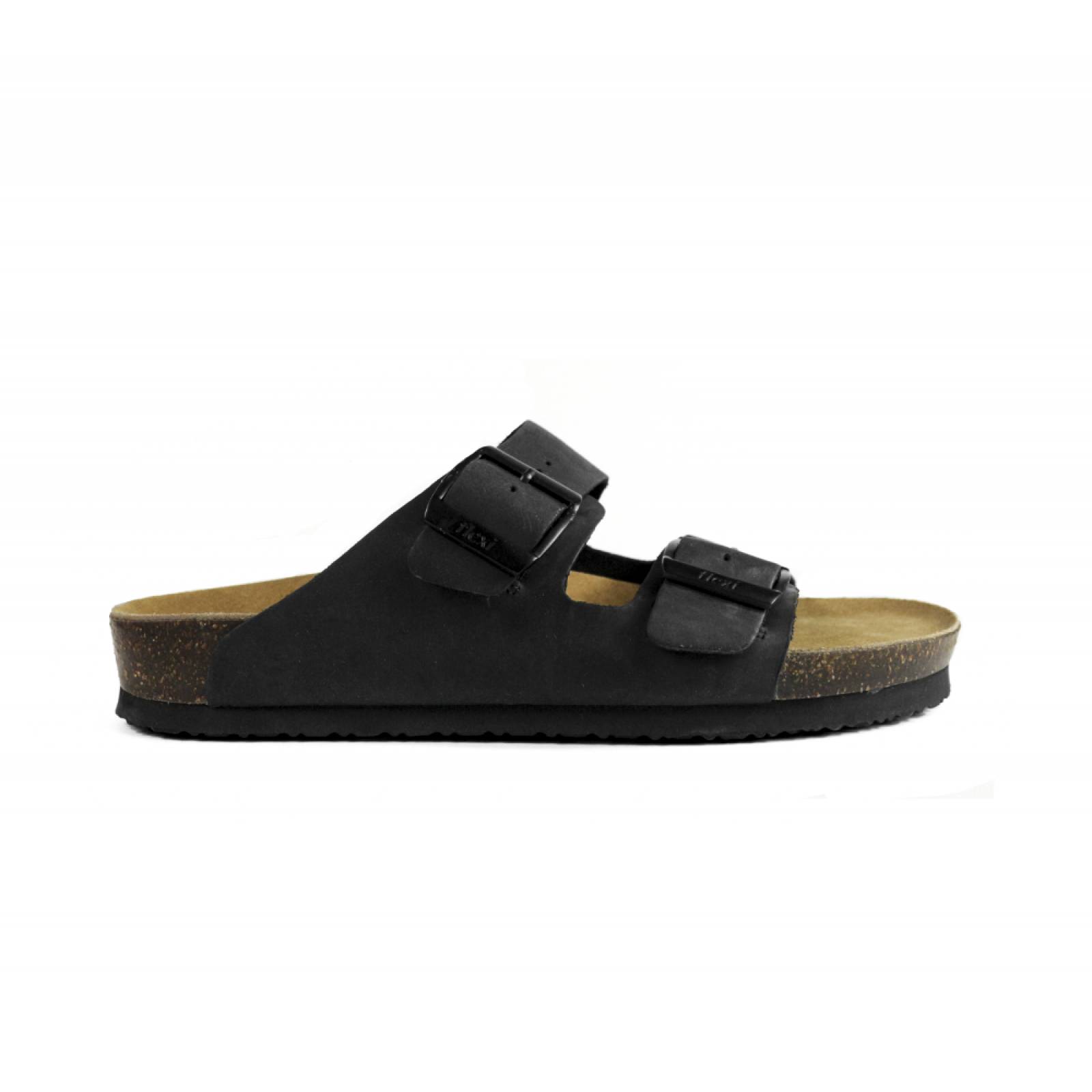 SANDALIA  CABALLERO FLEXI SEMI ABIERTA NEGRO PIEL  404201