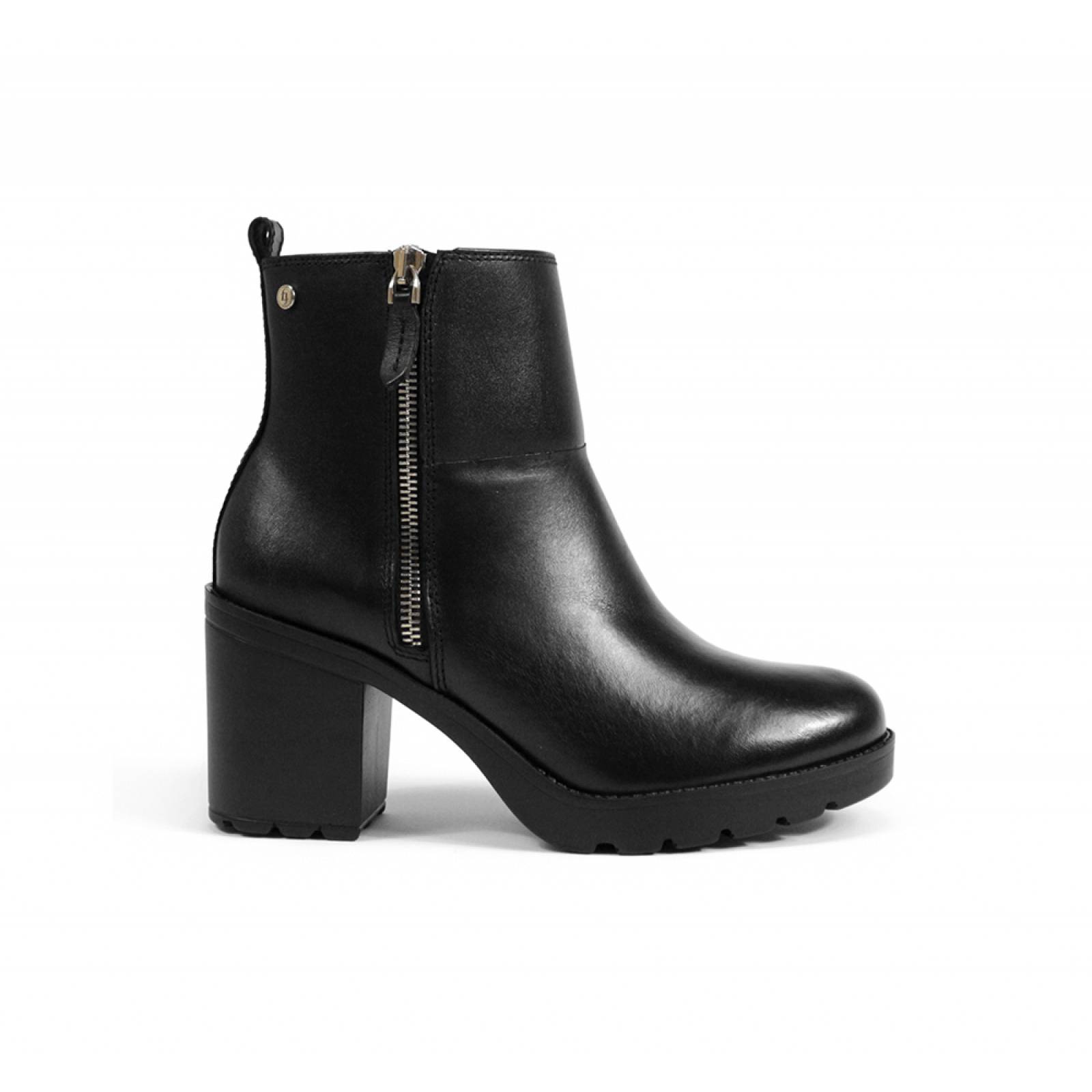 BOTIN DAMA FLEXI TACON CUADRADO ALTO NEGRO PIEL 102317
