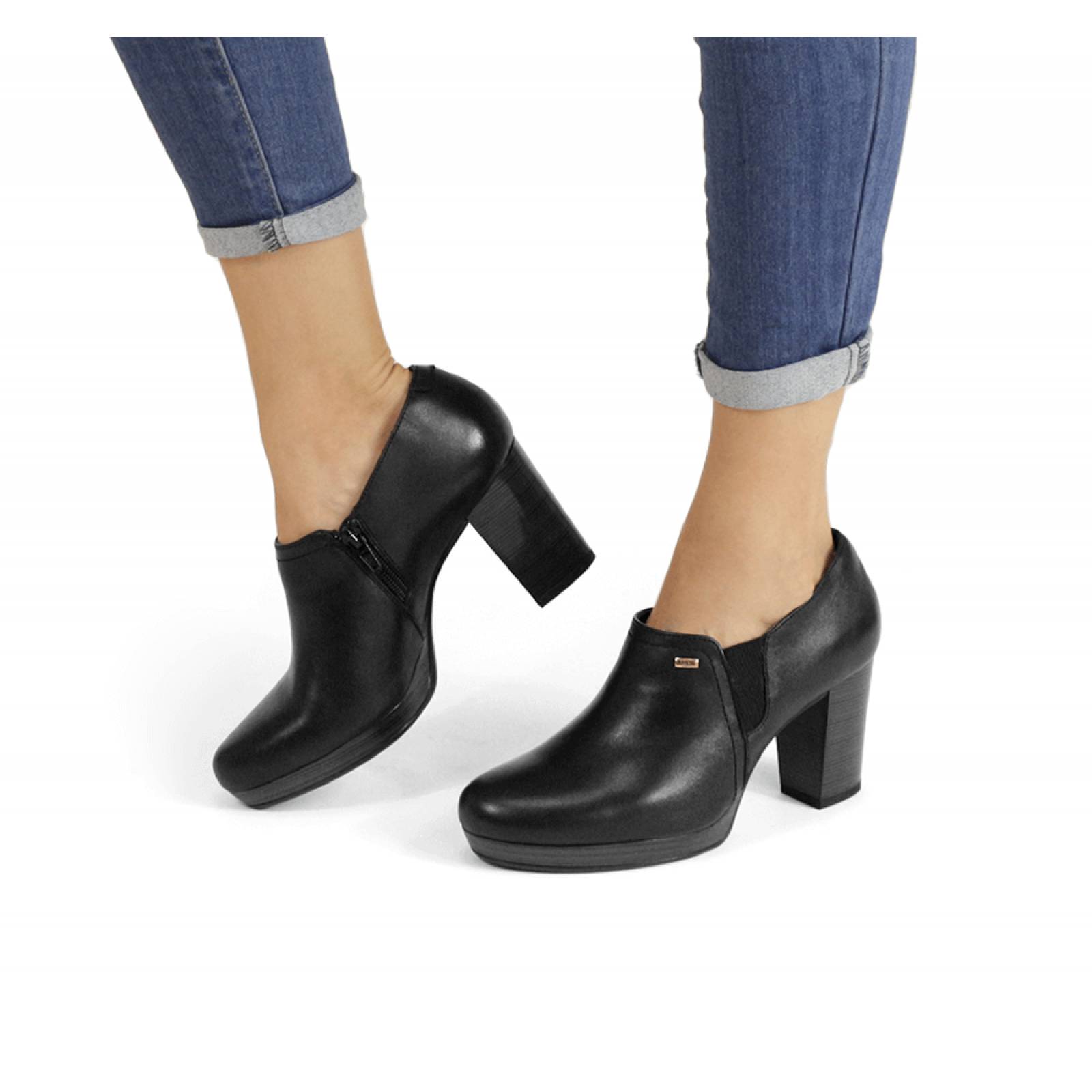 Tacón Alto Flexi Botin Mujer BUTI DAMA FLEXI TACON ALTO NEGRO PIEL 105802