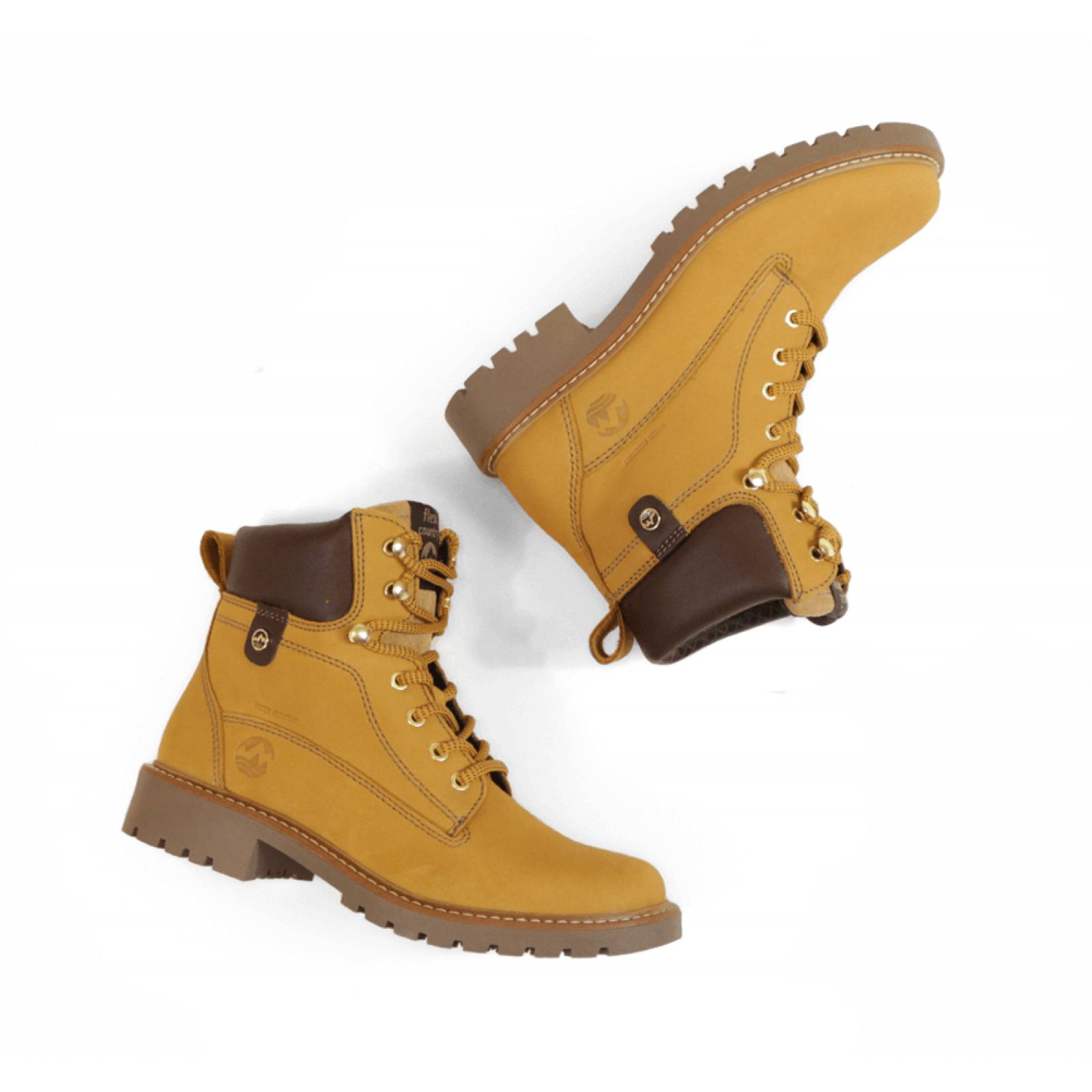 BOTIN DAMA FLEXI MILITAR TRIGO PIEL 37816