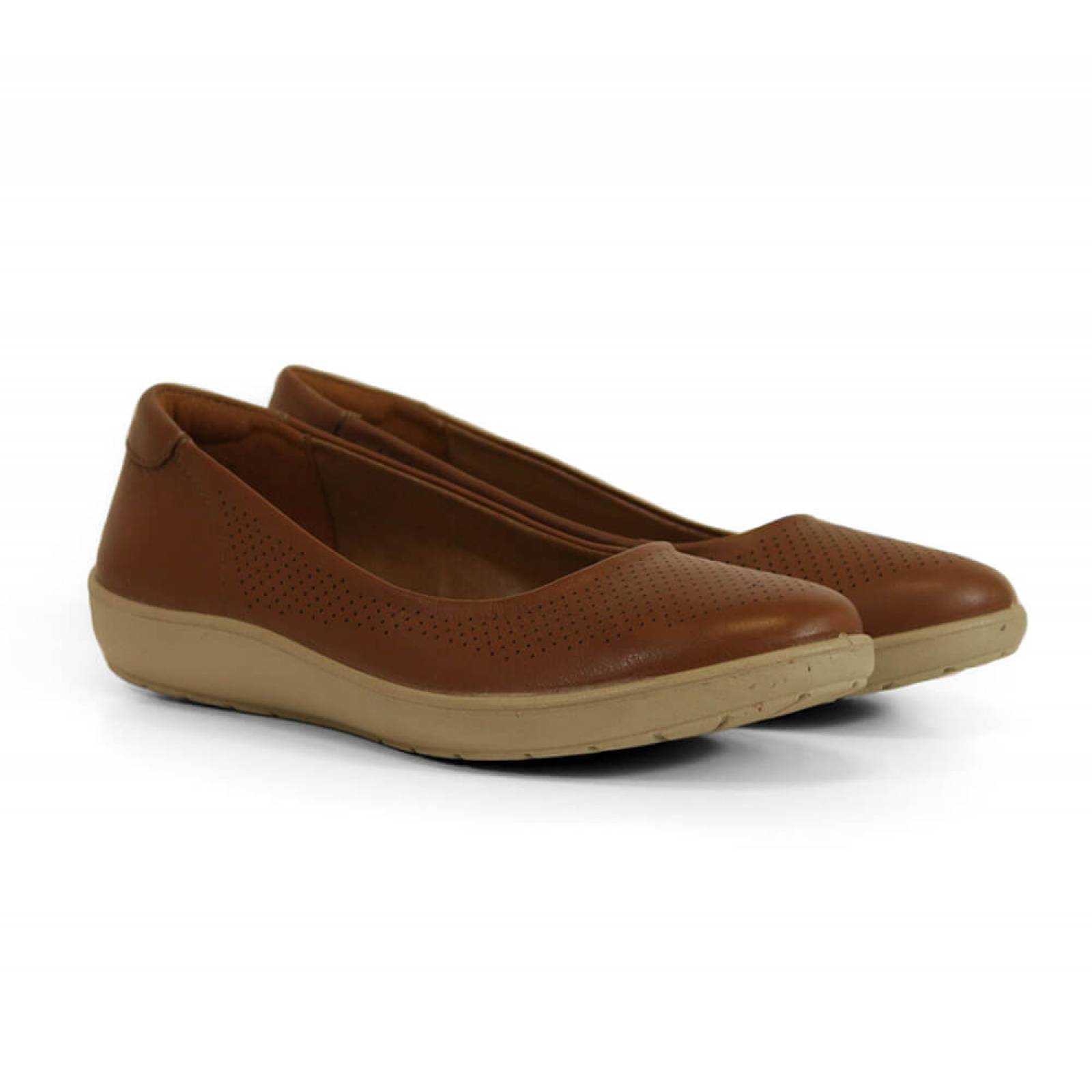 FLATS DAMA FLEXI BALERINA CAFE PIEL  101904