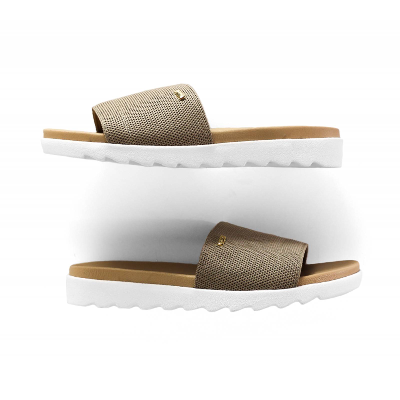 SANDALIA DAMA FLEXI MODA TAUPE TEJIDO 107101