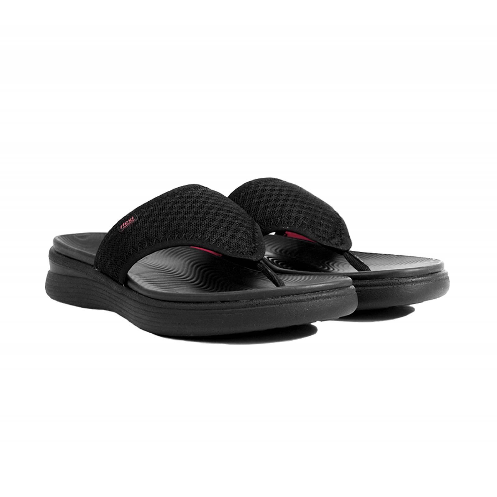 SANDALIA DAMA FLEXI MODA NEGRO TEXTIL  114002