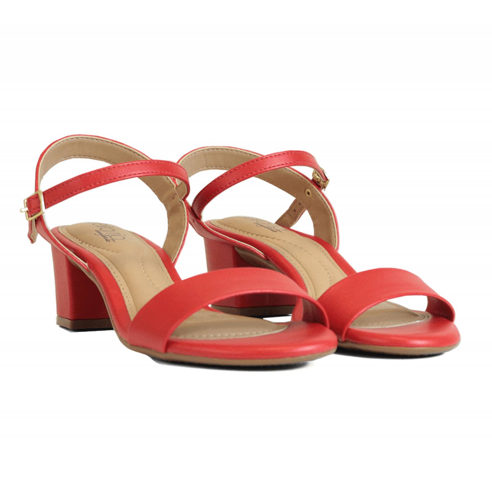 SANDALIA DAMA BEIRA RIO TACON BAJO ROJO NAPA TURIM  8246 376