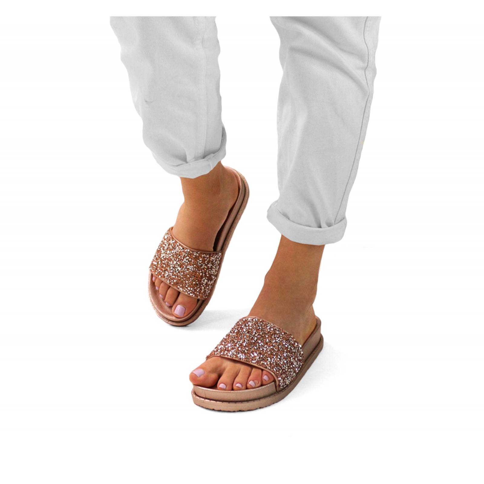 SANDALIA DAMA FUROR MODA ORO ROSA SINTÉTICO AN 04 06