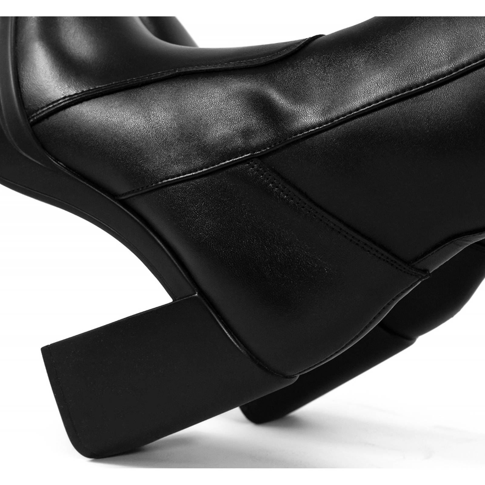 BOTA DAMA FLEXI LARGA TACON NEGRO PIEL  127403